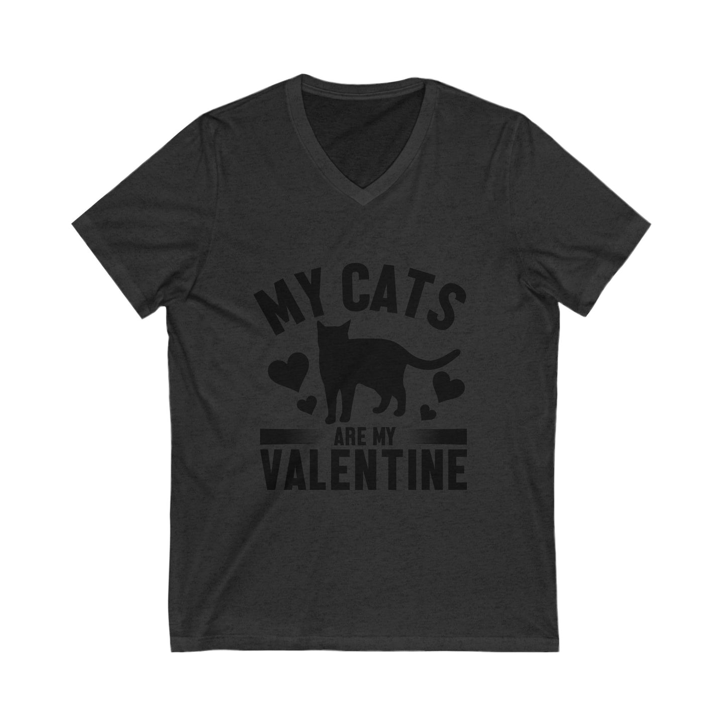 My Cats Are My Valentine Unisex Short Sleeve V-neck Tshirt