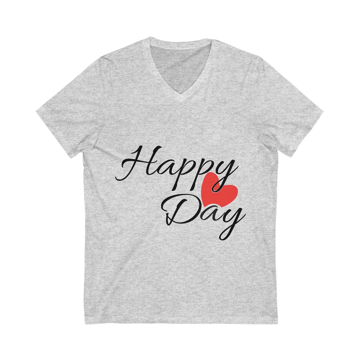 Happy Day Unisex Short Sleeve V-neck Tshirt