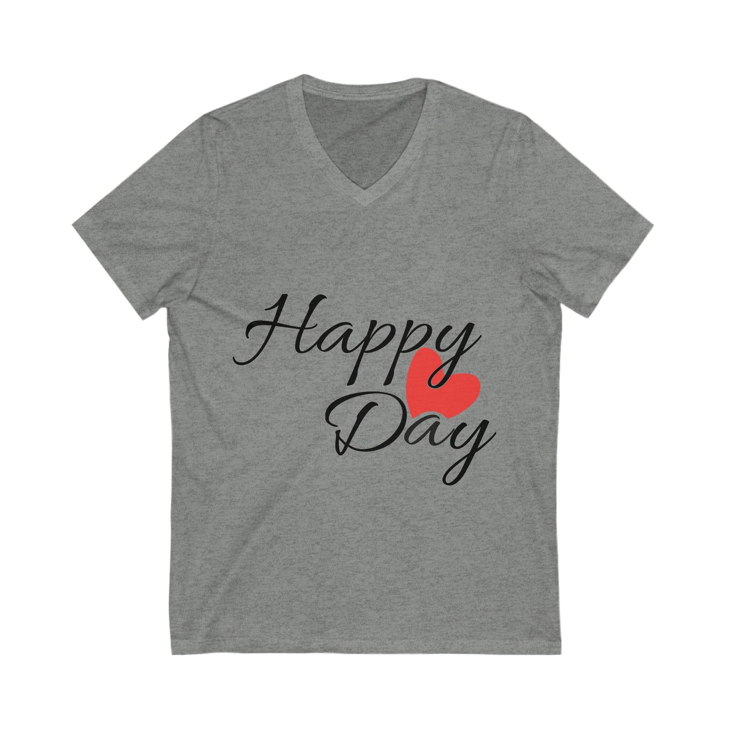 Happy Day Unisex Short Sleeve V-neck Tshirt