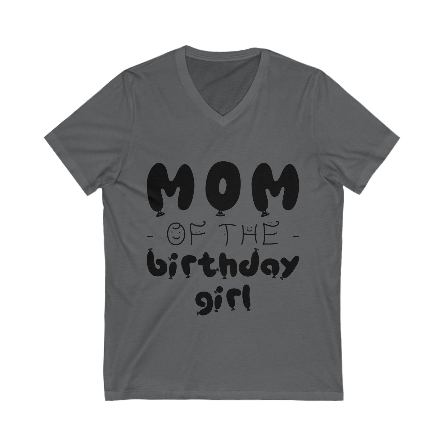 Mom Of The Birthday Girl Unisex Short Sleeve V-neck Tshirt