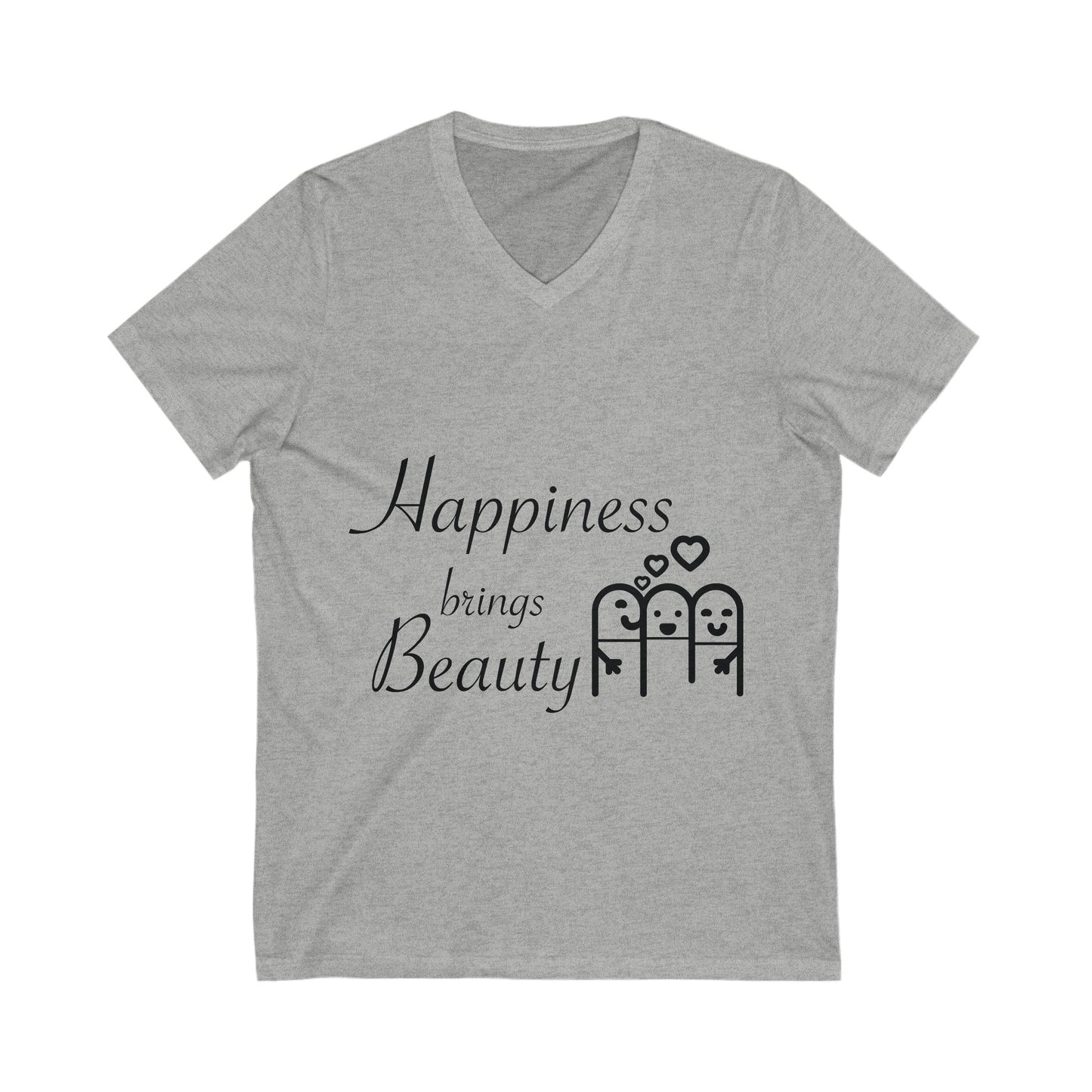 Happiness Brings Unisex Short Sleeve V-neck Tshirt