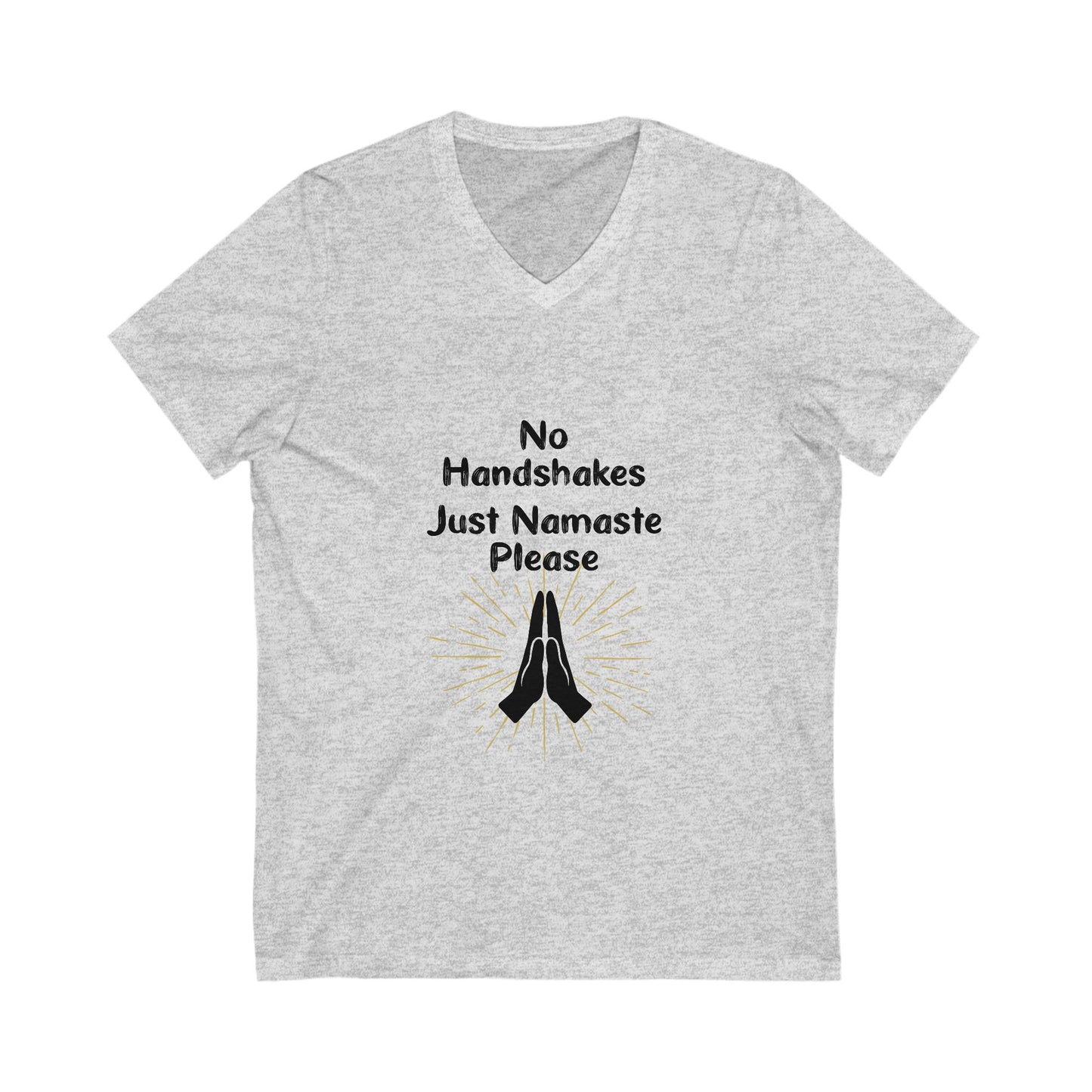Namaste V-Neck Tee - Unisex Short Sleeve Shirt for Peaceful Living