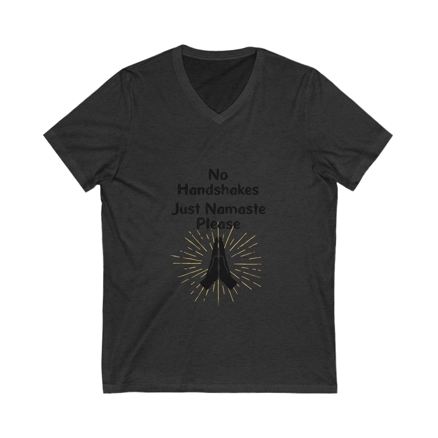 Namaste V-Neck Tee - Unisex Short Sleeve Shirt for Peaceful Living