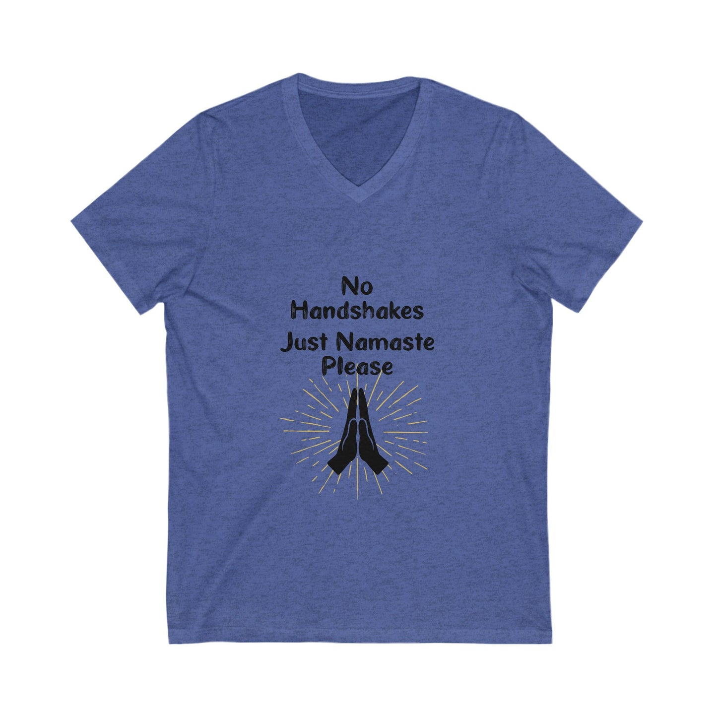 Namaste V-Neck Tee - Unisex Short Sleeve Shirt for Peaceful Living