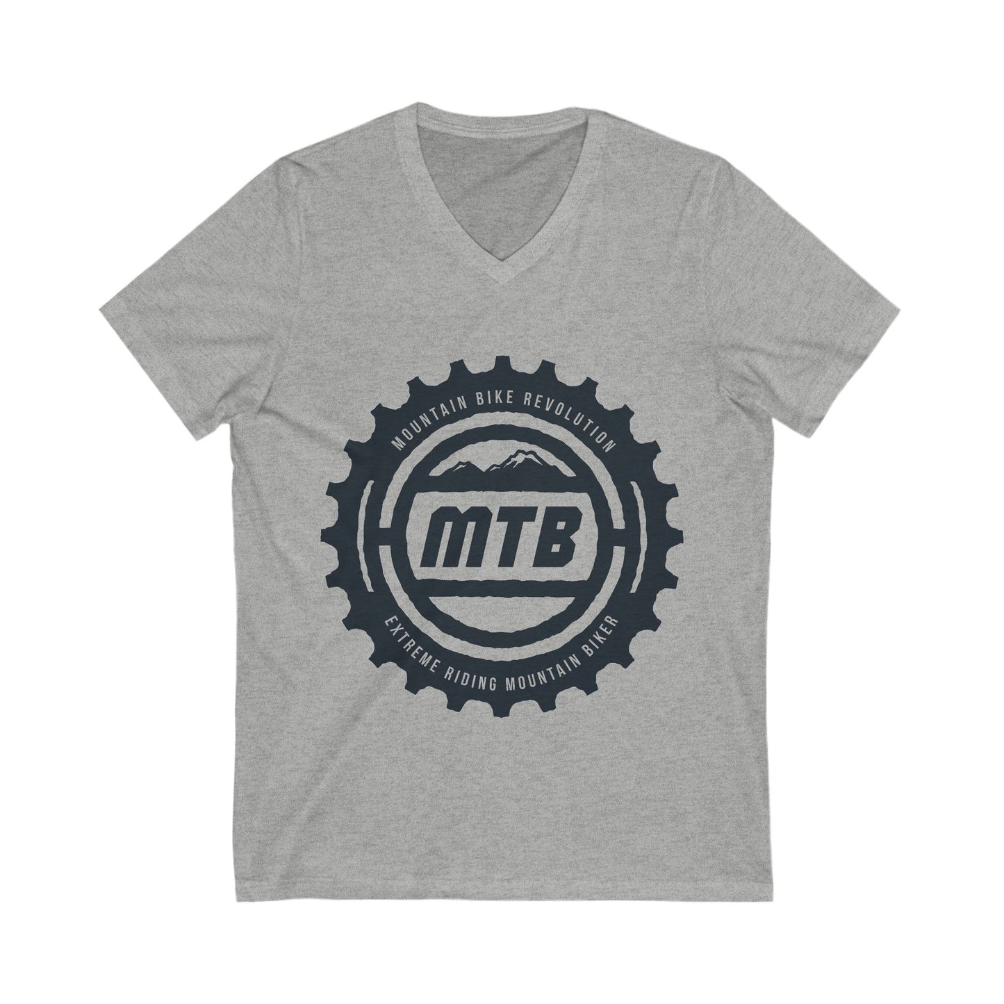 Mountain Bike Unisex Short Sleeve V-neck Tshirt