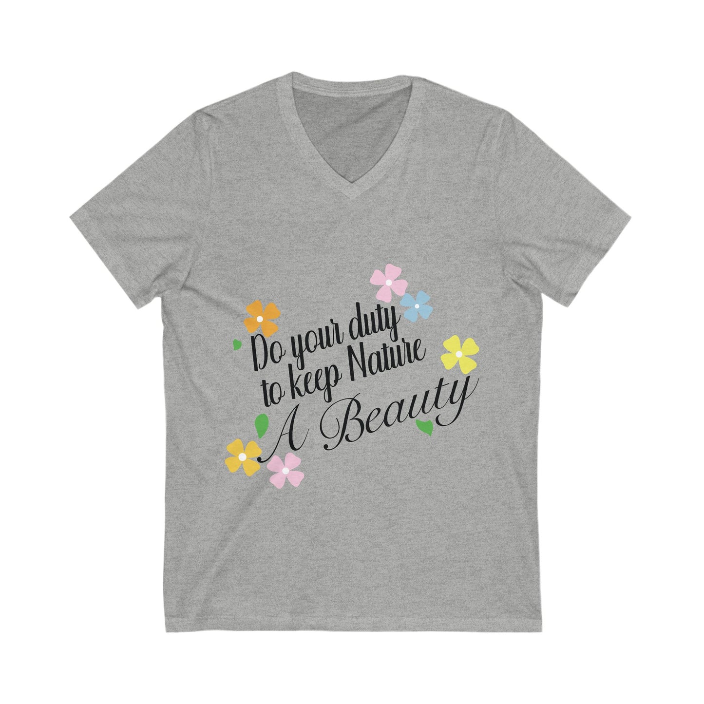 Nature Beauty Unisex Short Sleeve V-neck Tshirt