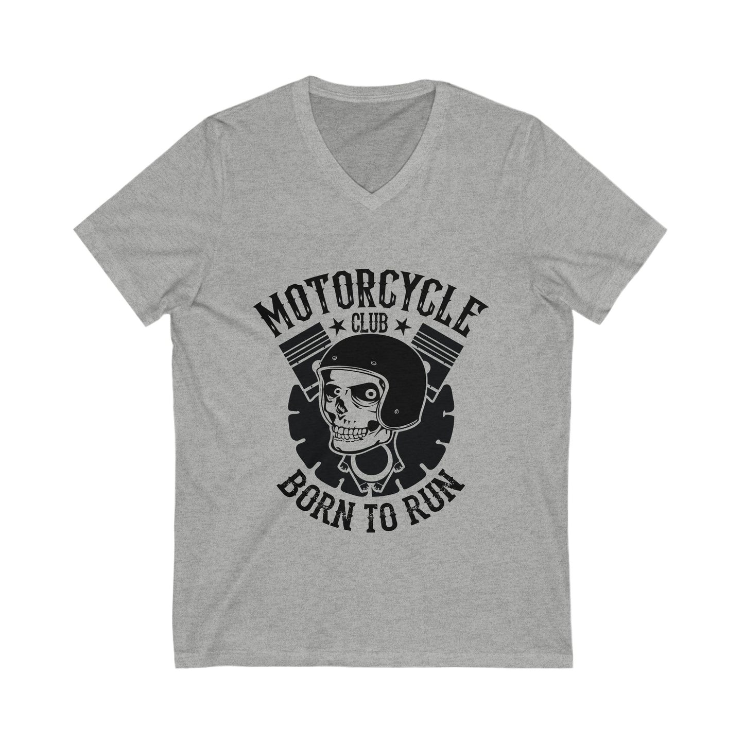 Motorcycle Club Born To Run Unisex Short Sleeve V-neck Tshirt