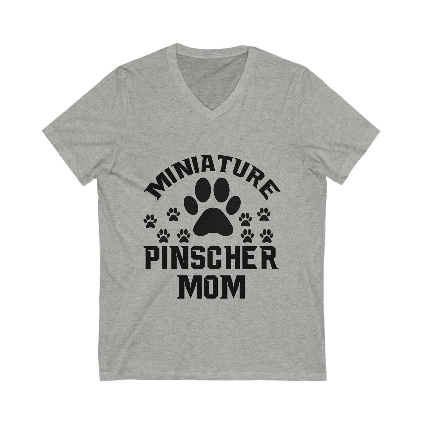 Miniature Pinscher Mom Unisex Short Sleeve V-neck Tshirt