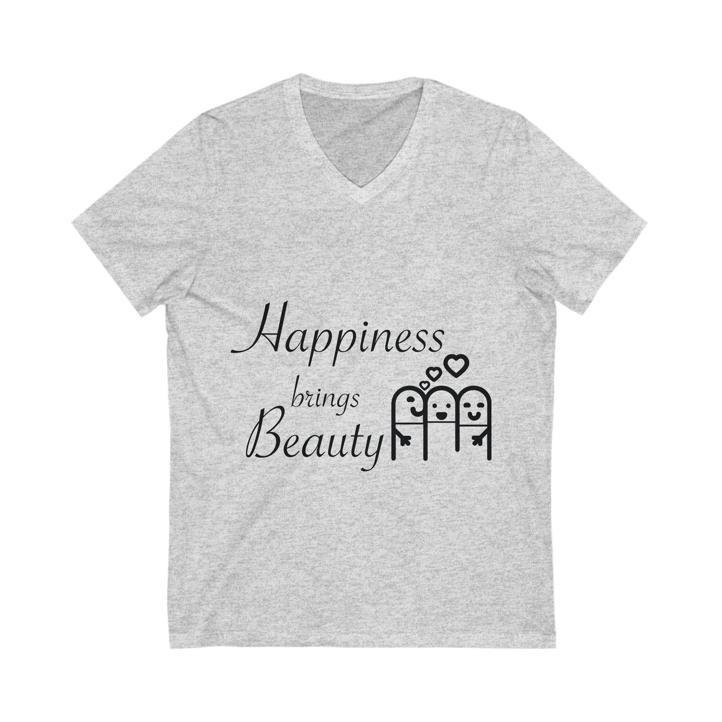 Happiness Brings Unisex Short Sleeve V-neck Tshirt