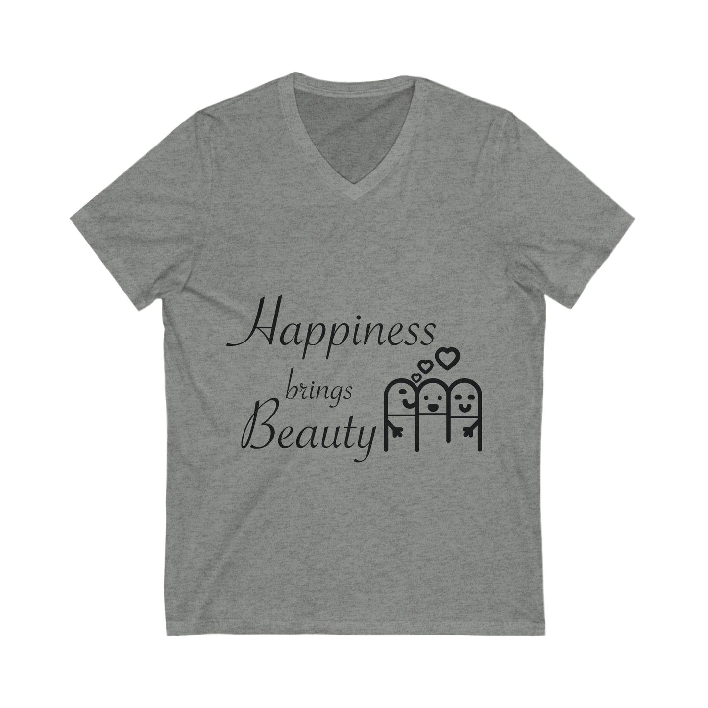 Happiness Brings Unisex Short Sleeve V-neck Tshirt