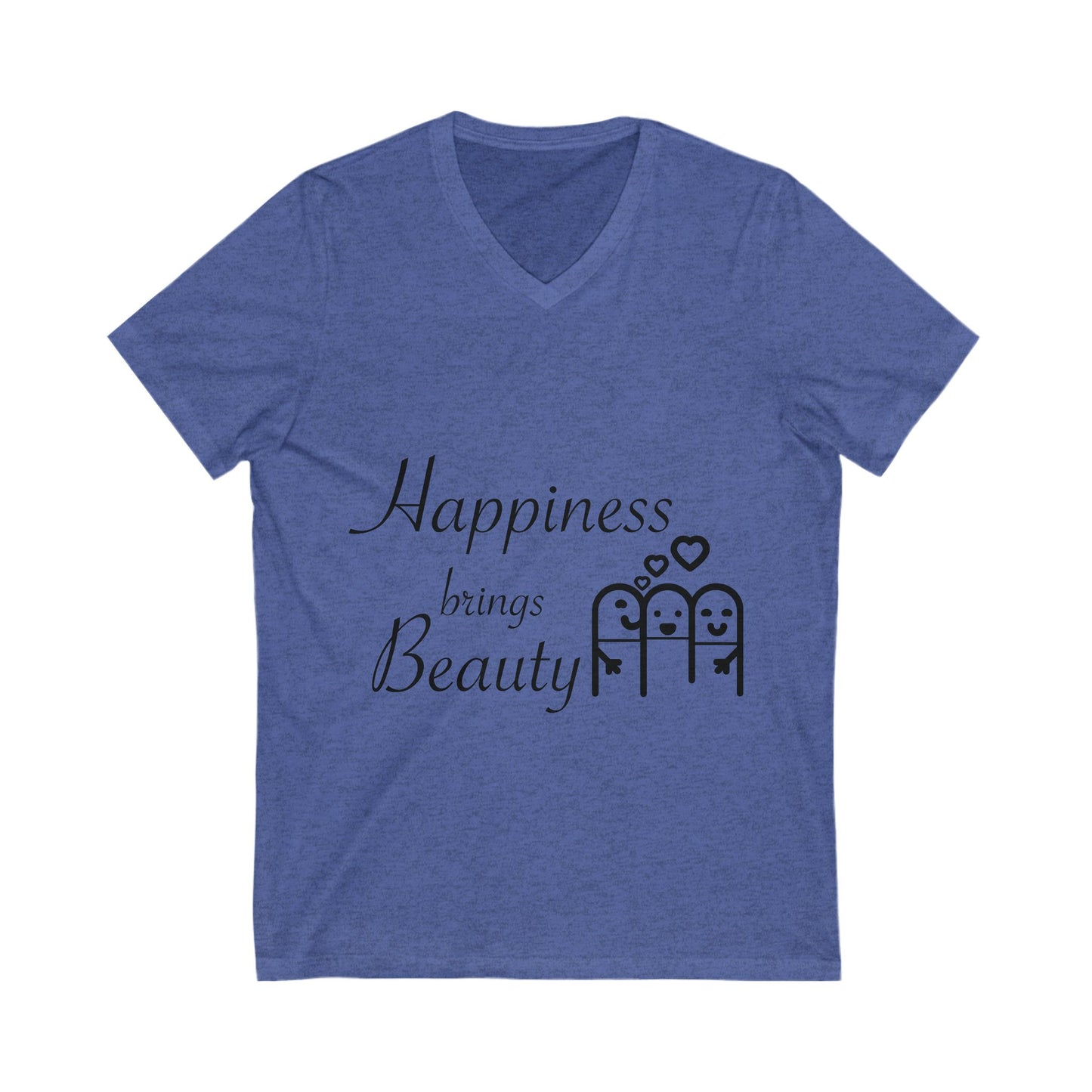 Happiness Brings Unisex Short Sleeve V-neck Tshirt