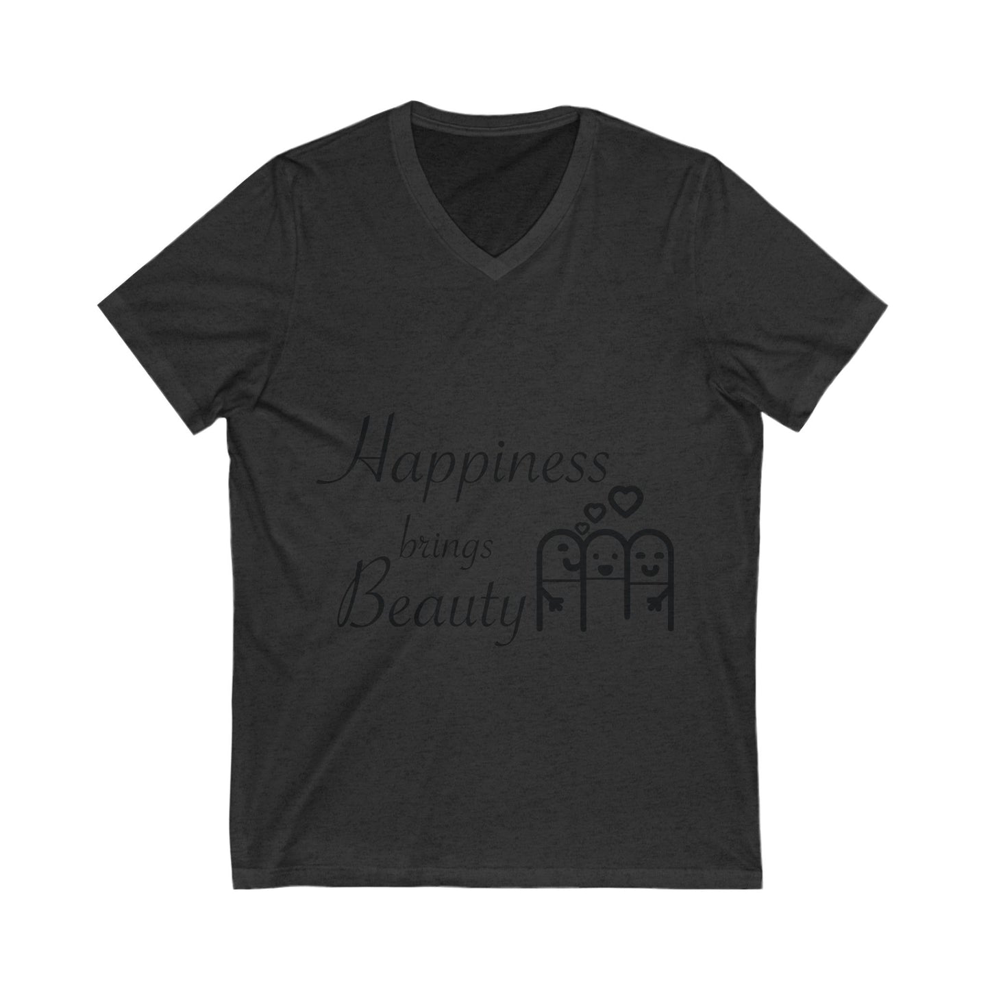 Happiness Brings Unisex Short Sleeve V-neck Tshirt