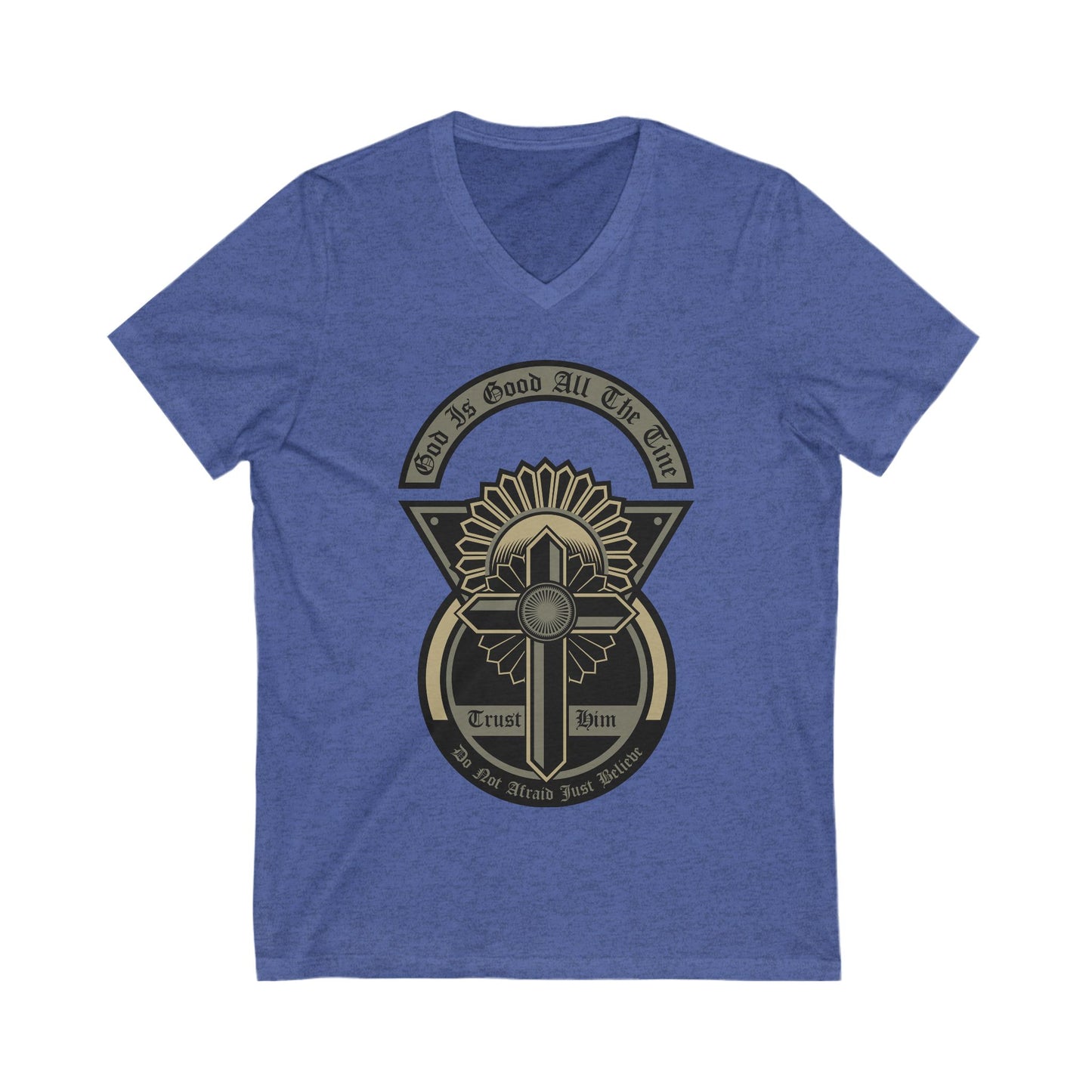 God Is Good All The Time Unisex Short Sleeve V-neck Tshirt