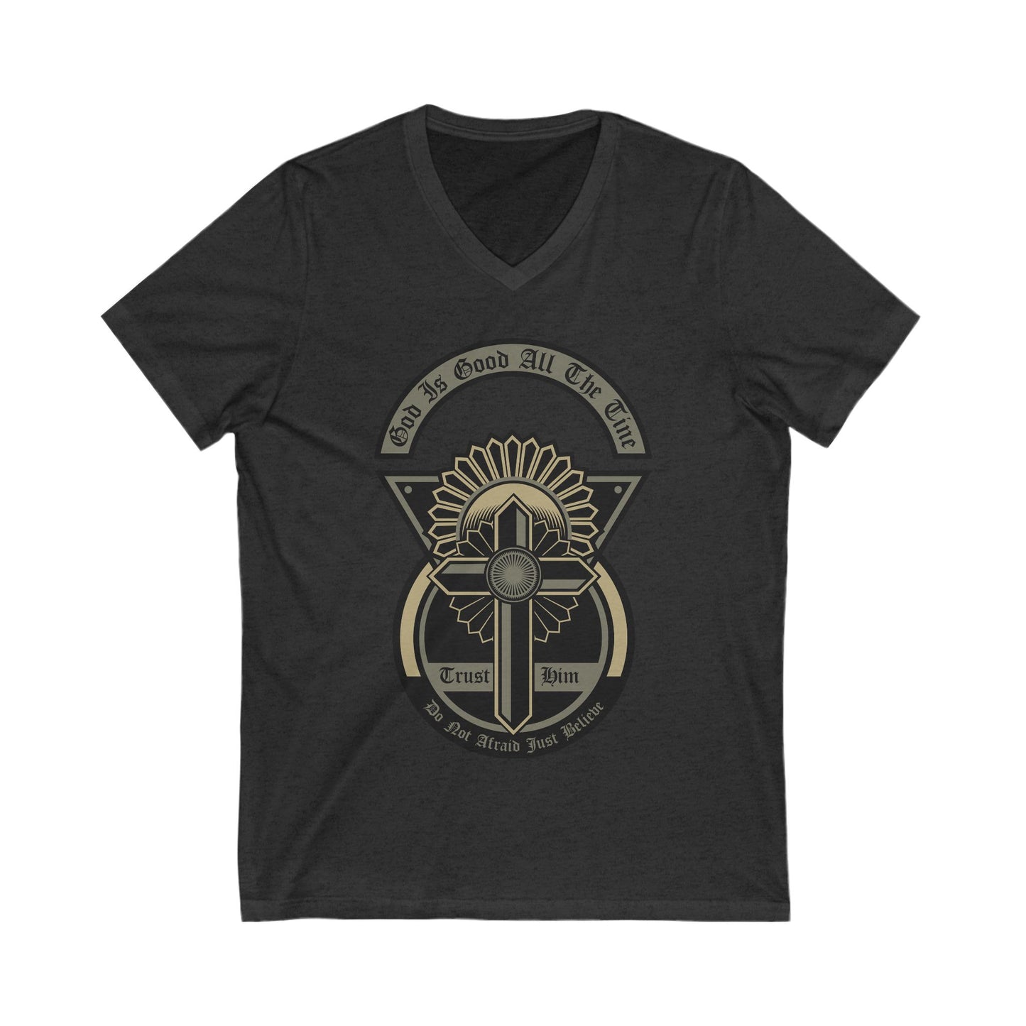 God Is Good All The Time Unisex Short Sleeve V-neck Tshirt