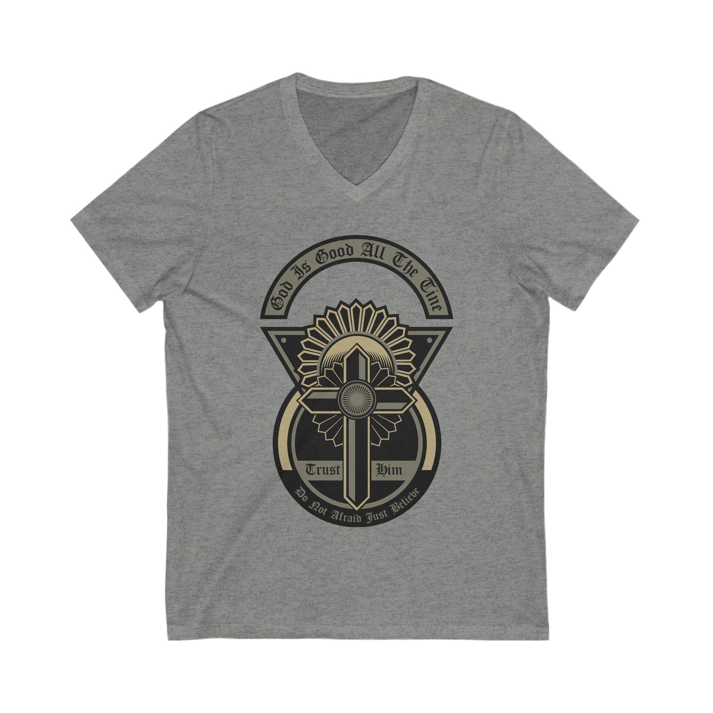 God Is Good All The Time Unisex Short Sleeve V-neck Tshirt