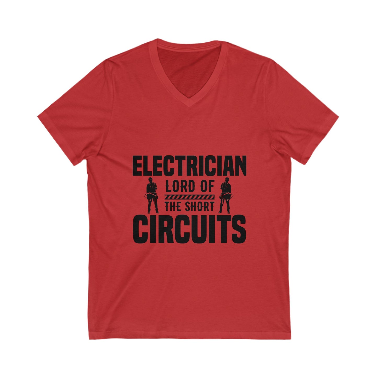Electrician Lord Of The Shot Circuits Unisex Short Sleeve V-neck Tshirt
