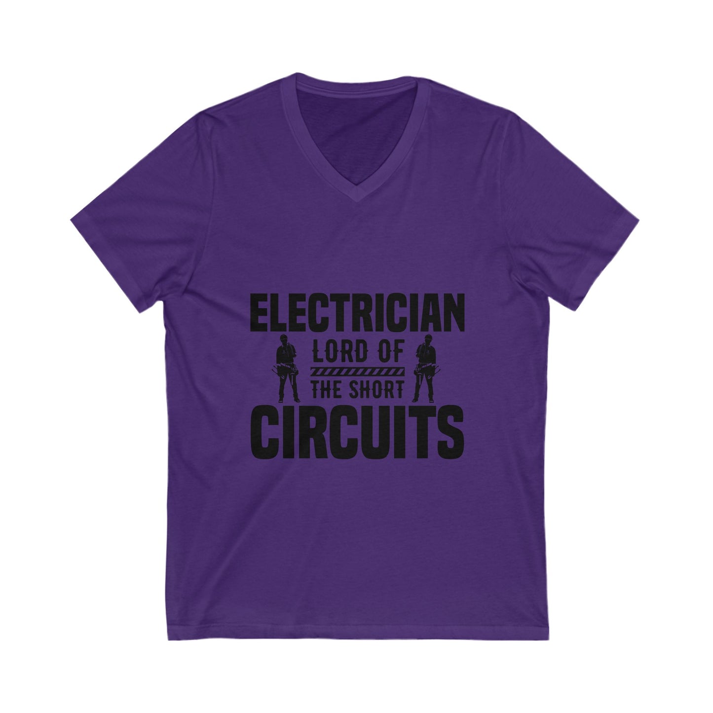 Electrician Lord Of The Shot Circuits Unisex Short Sleeve V-neck Tshirt