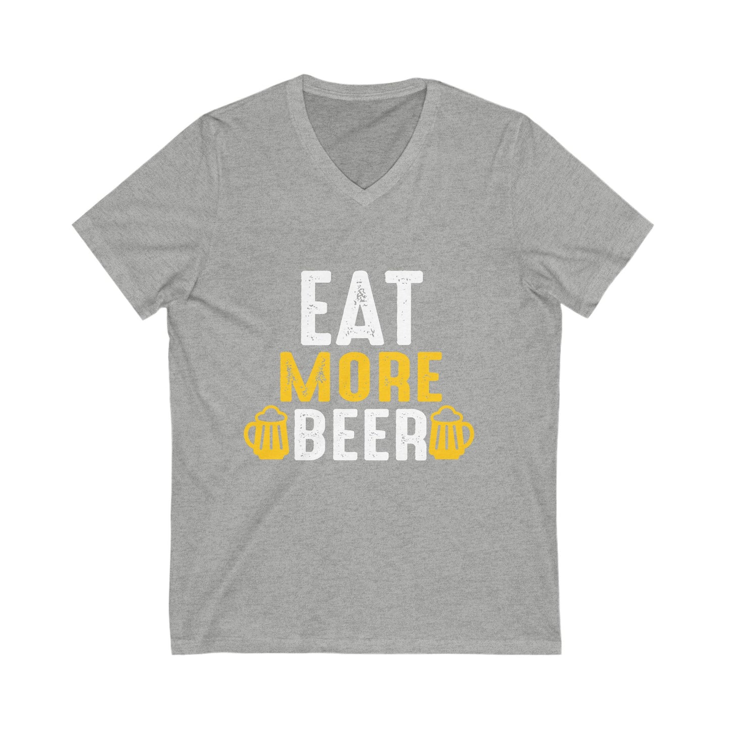 Eat More Beer Unisex Short Sleeve V-neck Tshirt