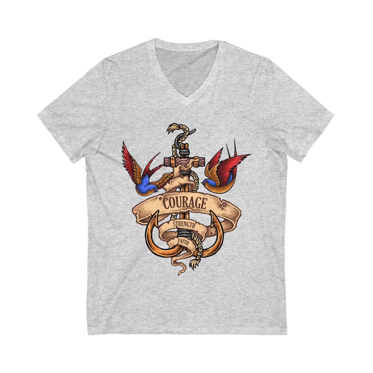 Nautical Spirit Unisex Short Sleeve V-neck Tshirt
