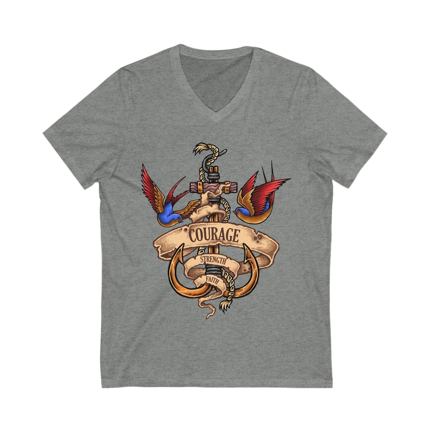 Nautical Spirit Unisex Short Sleeve V-neck Tshirt