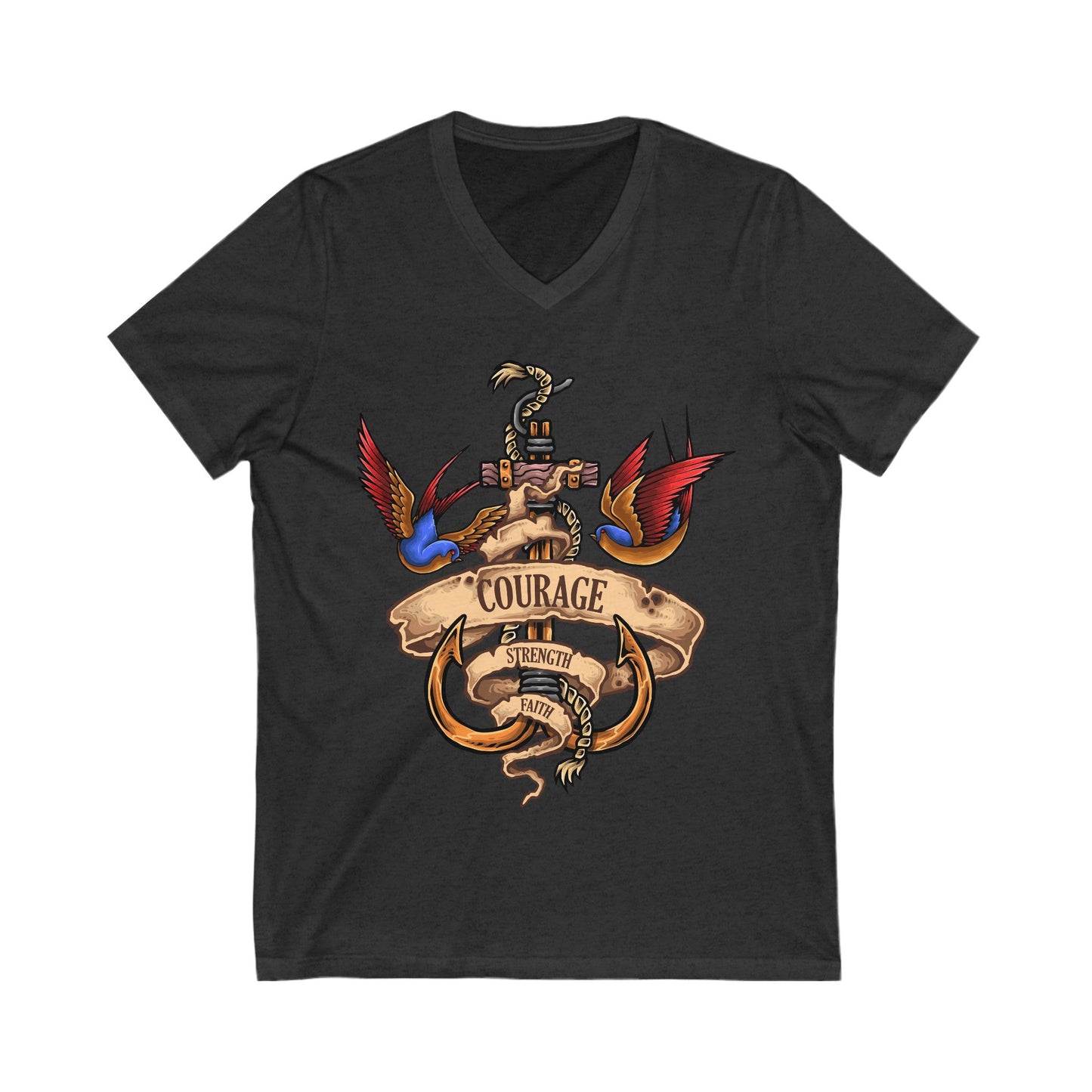 Nautical Spirit Unisex Short Sleeve V-neck Tshirt