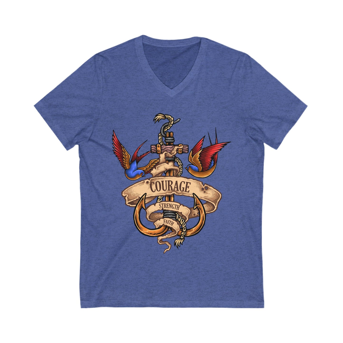 Nautical Spirit Unisex Short Sleeve V-neck Tshirt