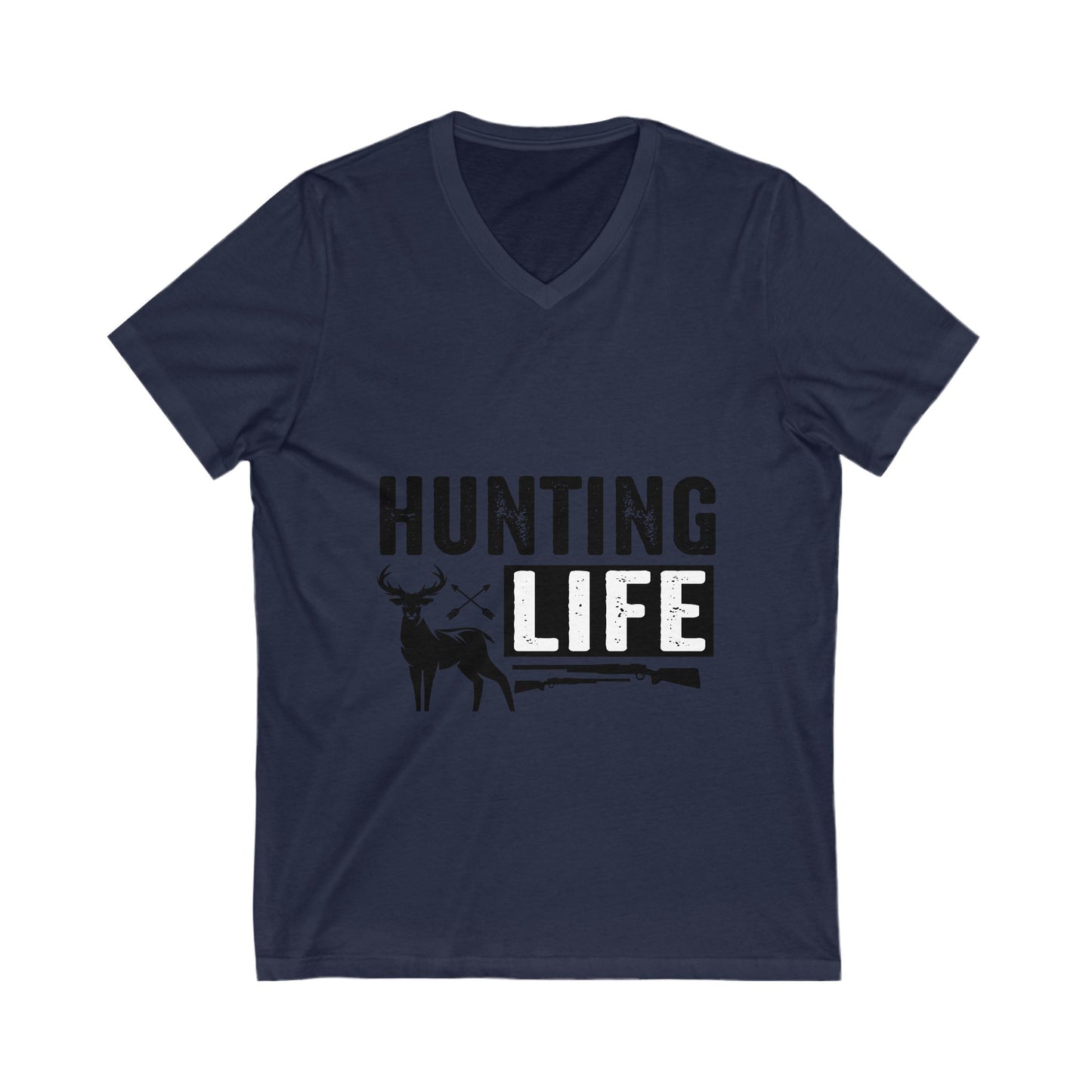 Hunting Is Life Unisex Short Sleeve V-neck Tshirt