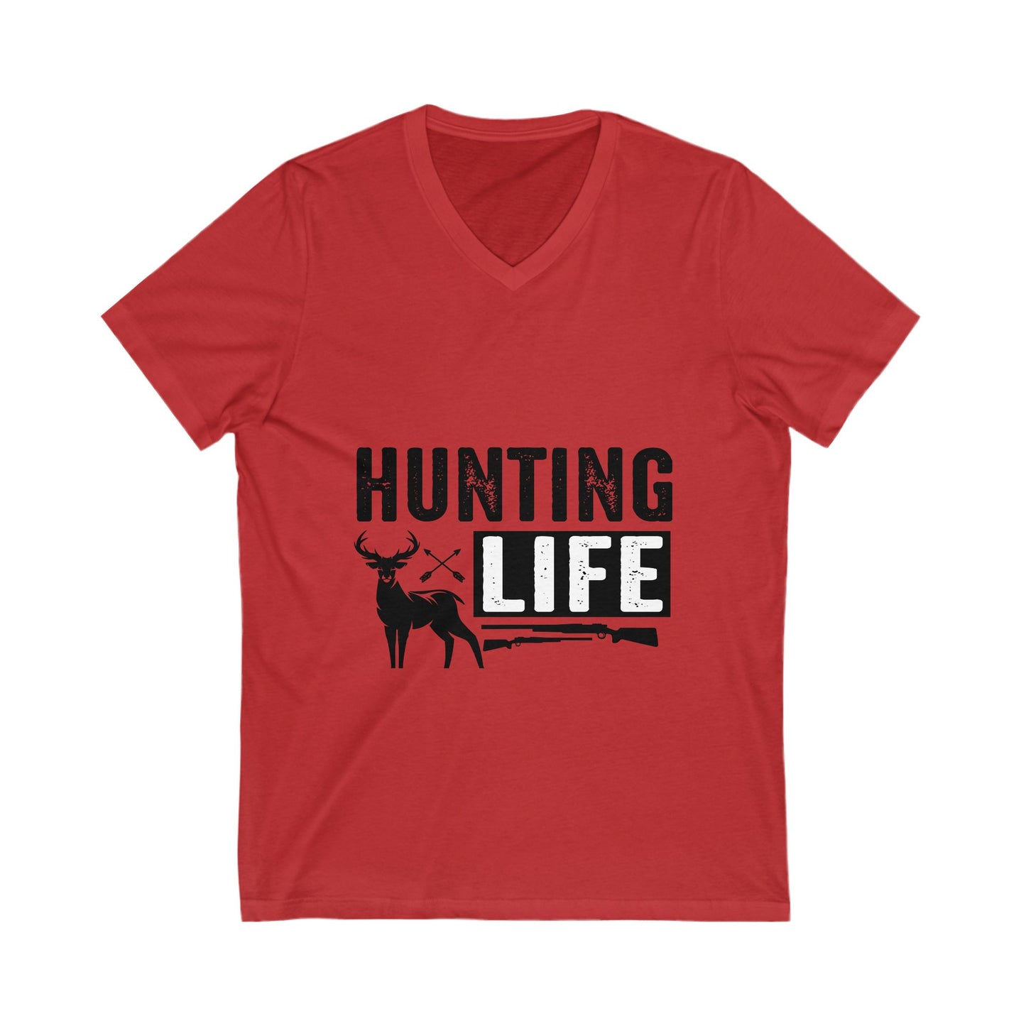 Hunting Is Life Unisex Short Sleeve V-neck Tshirt