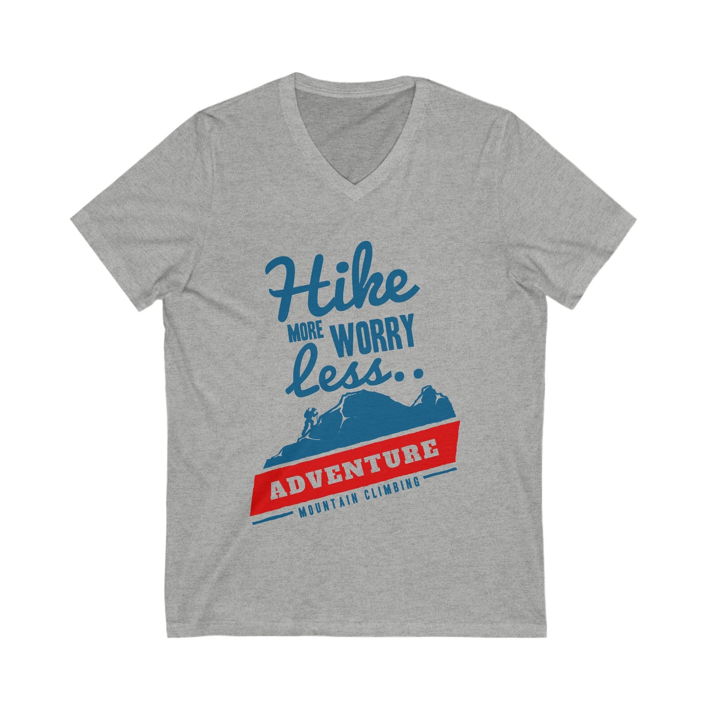 Hike More Worry Less Unisex Short Sleeve V-neck Tshirt