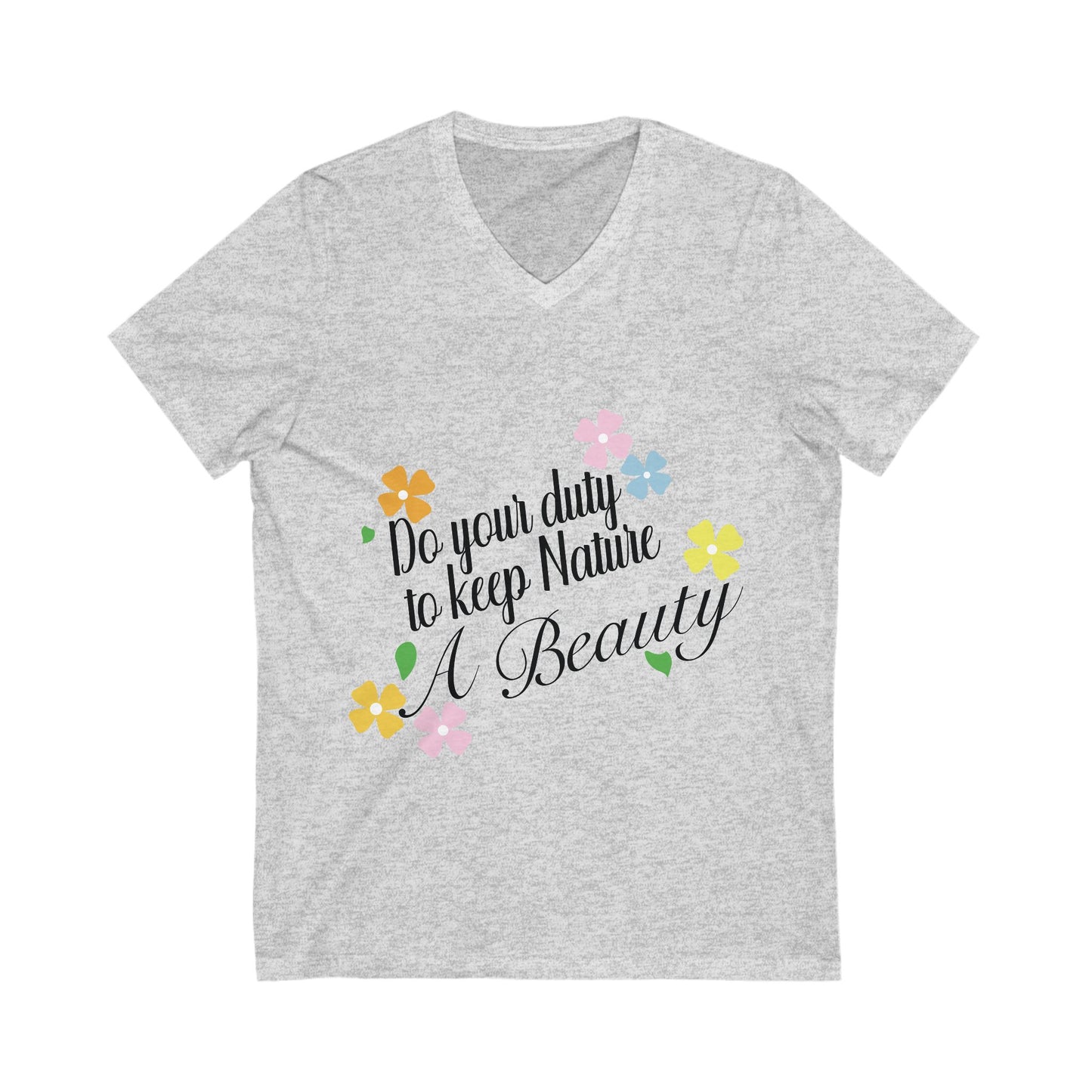 Nature Beauty Unisex Short Sleeve V-neck Tshirt