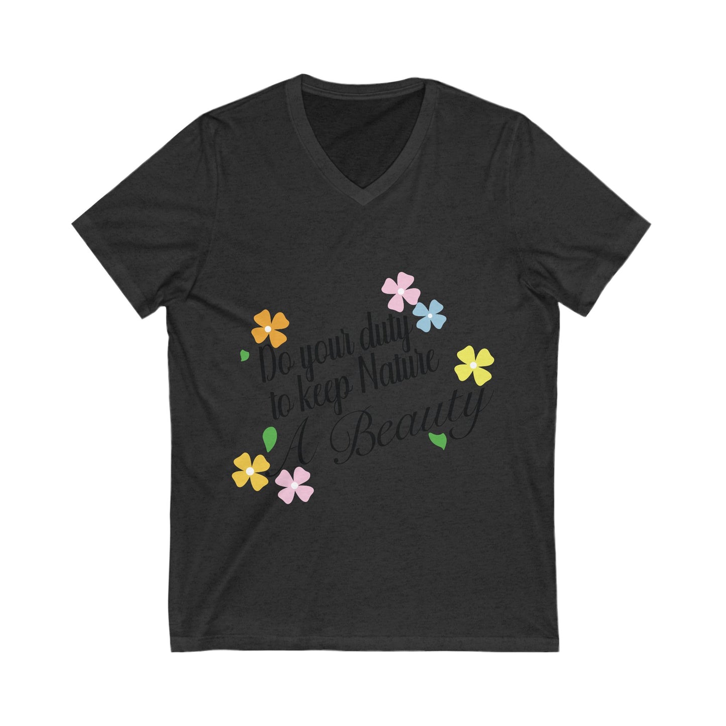 Nature Beauty Unisex Short Sleeve V-neck Tshirt