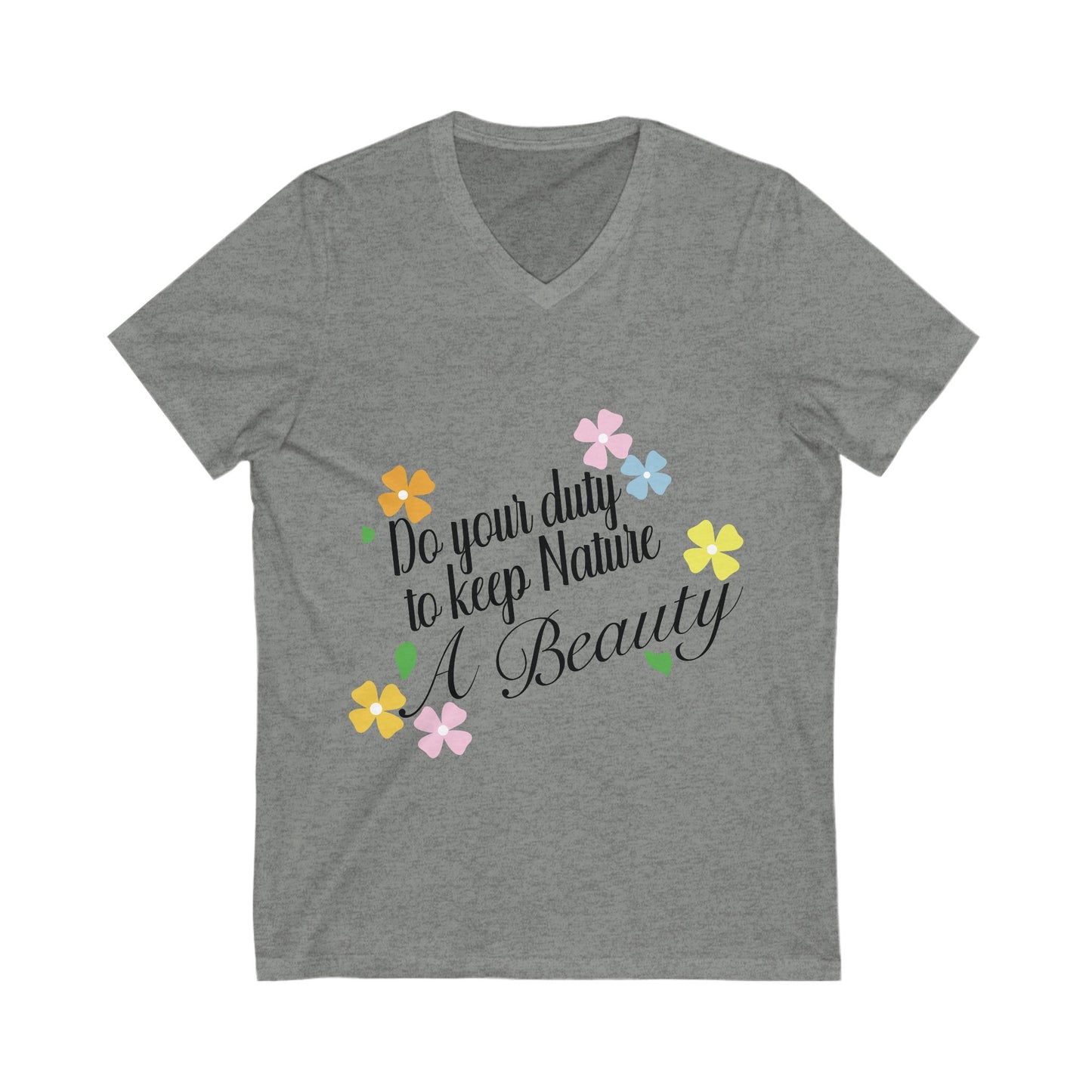 Nature Beauty Unisex Short Sleeve V-neck Tshirt