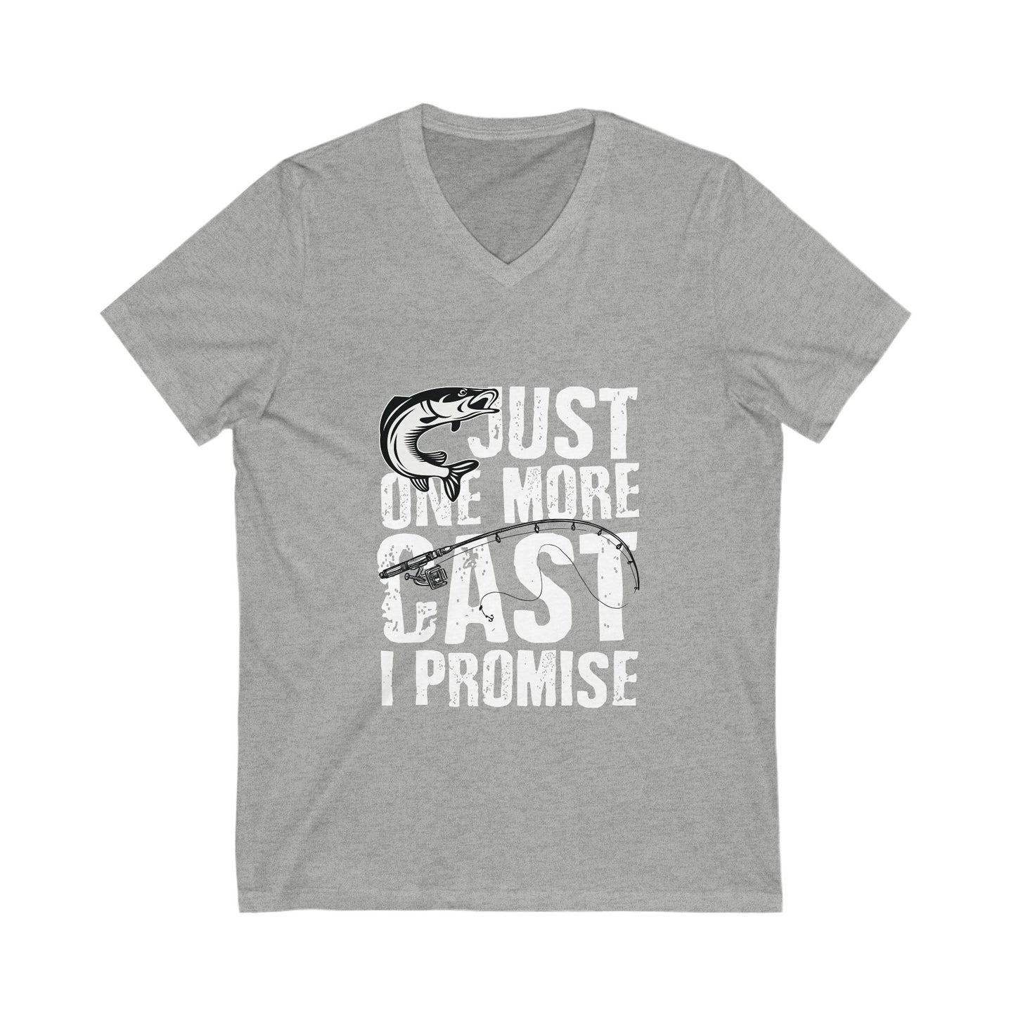 Just One More Cast, I Promise Unisex Short Sleeve V-neck Tshirt