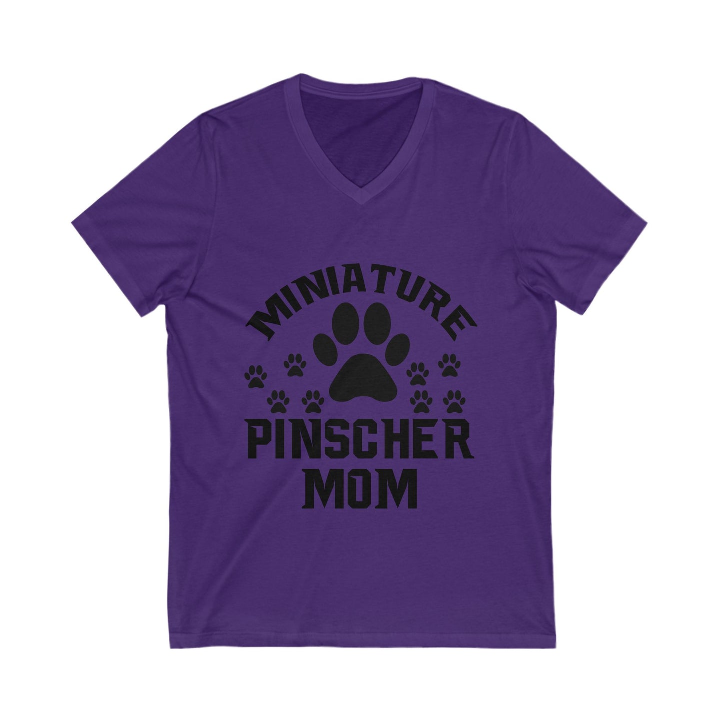 Miniature Pinscher Mom Unisex Short Sleeve V-neck Tshirt