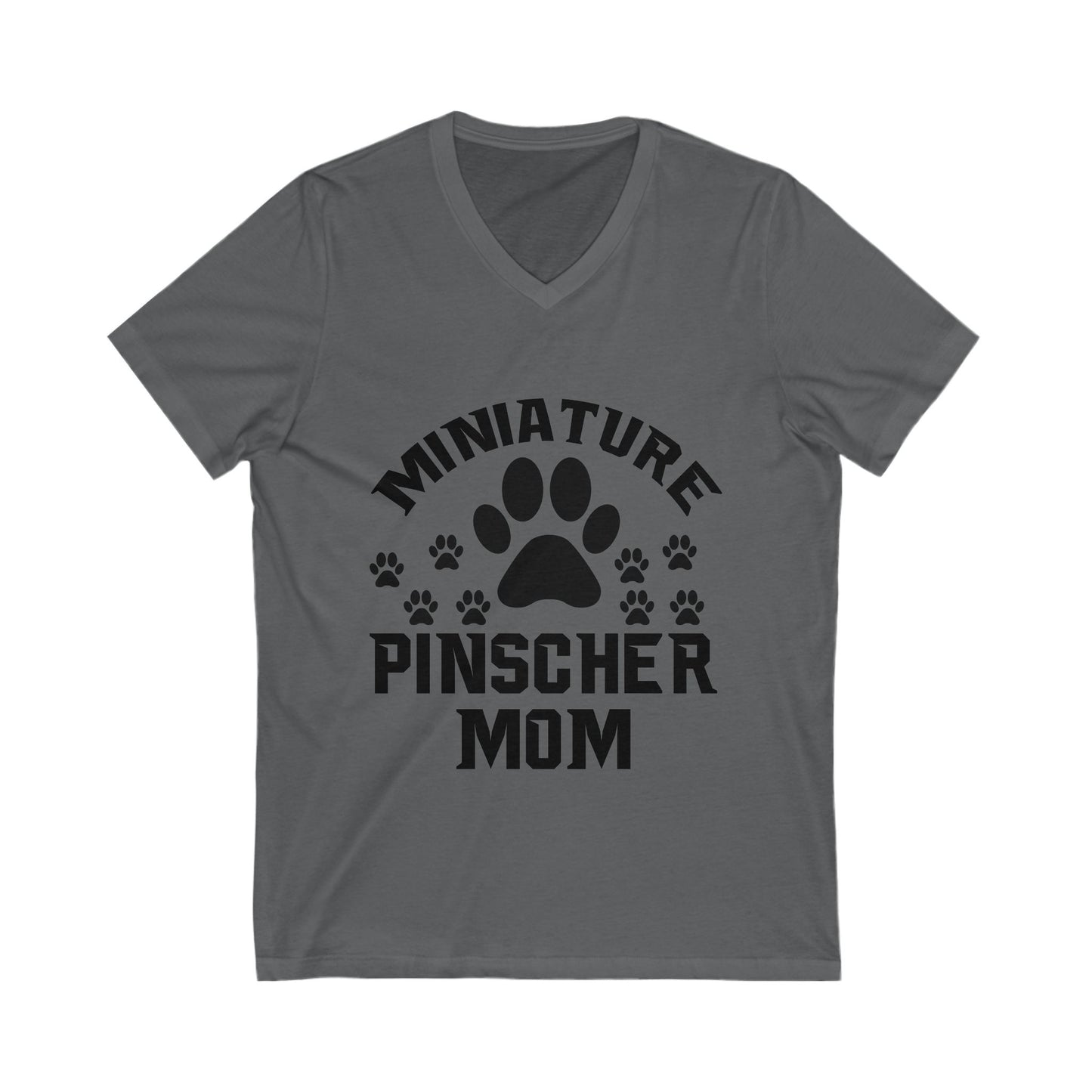 Miniature Pinscher Mom Unisex Short Sleeve V-neck Tshirt