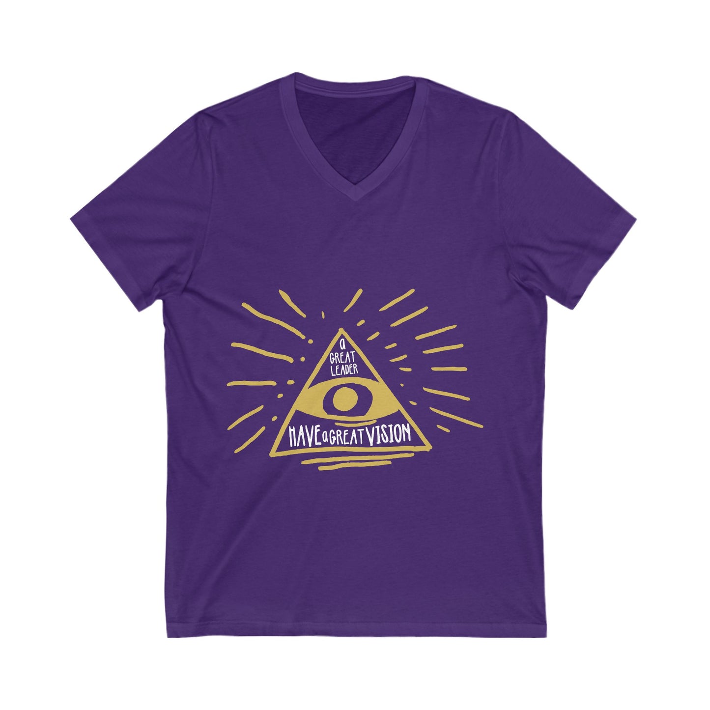 Great Leader, Great Vision Unisex Short Sleeve V-neck Tshirt