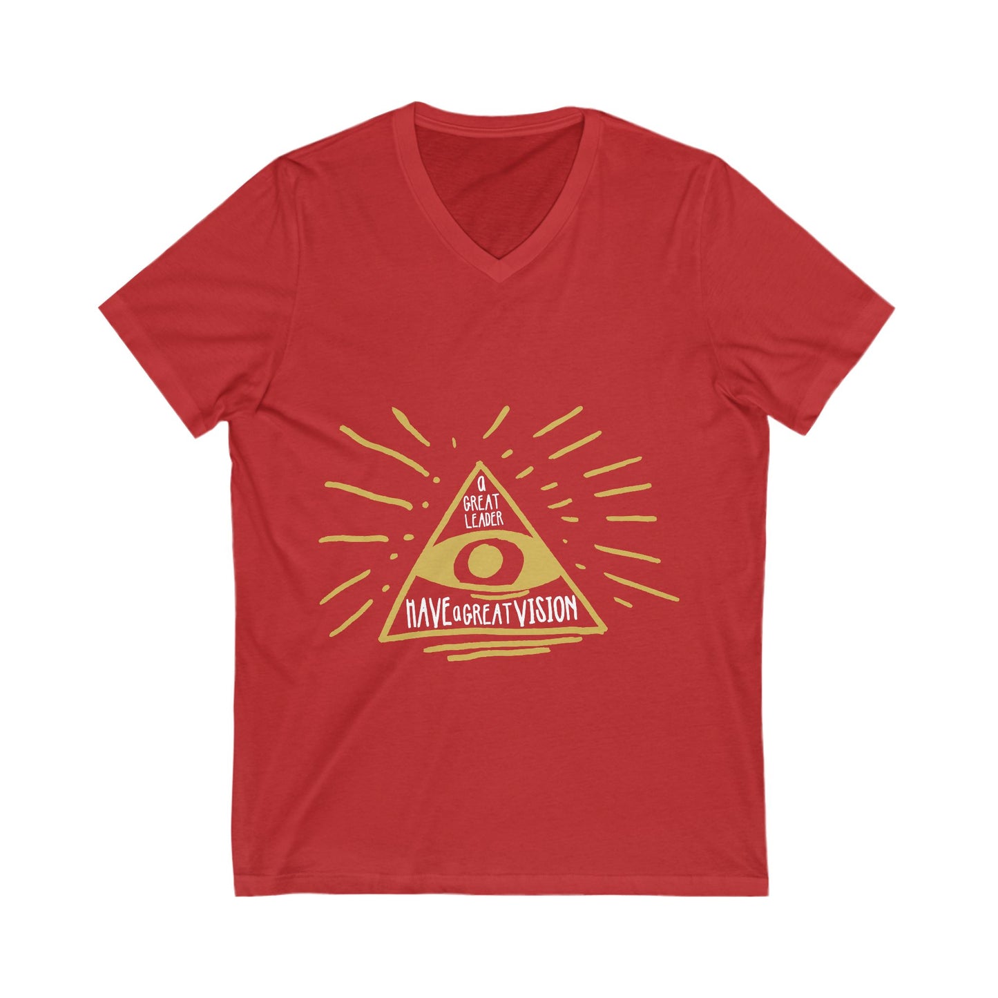 Great Leader, Great Vision Unisex Short Sleeve V-neck Tshirt