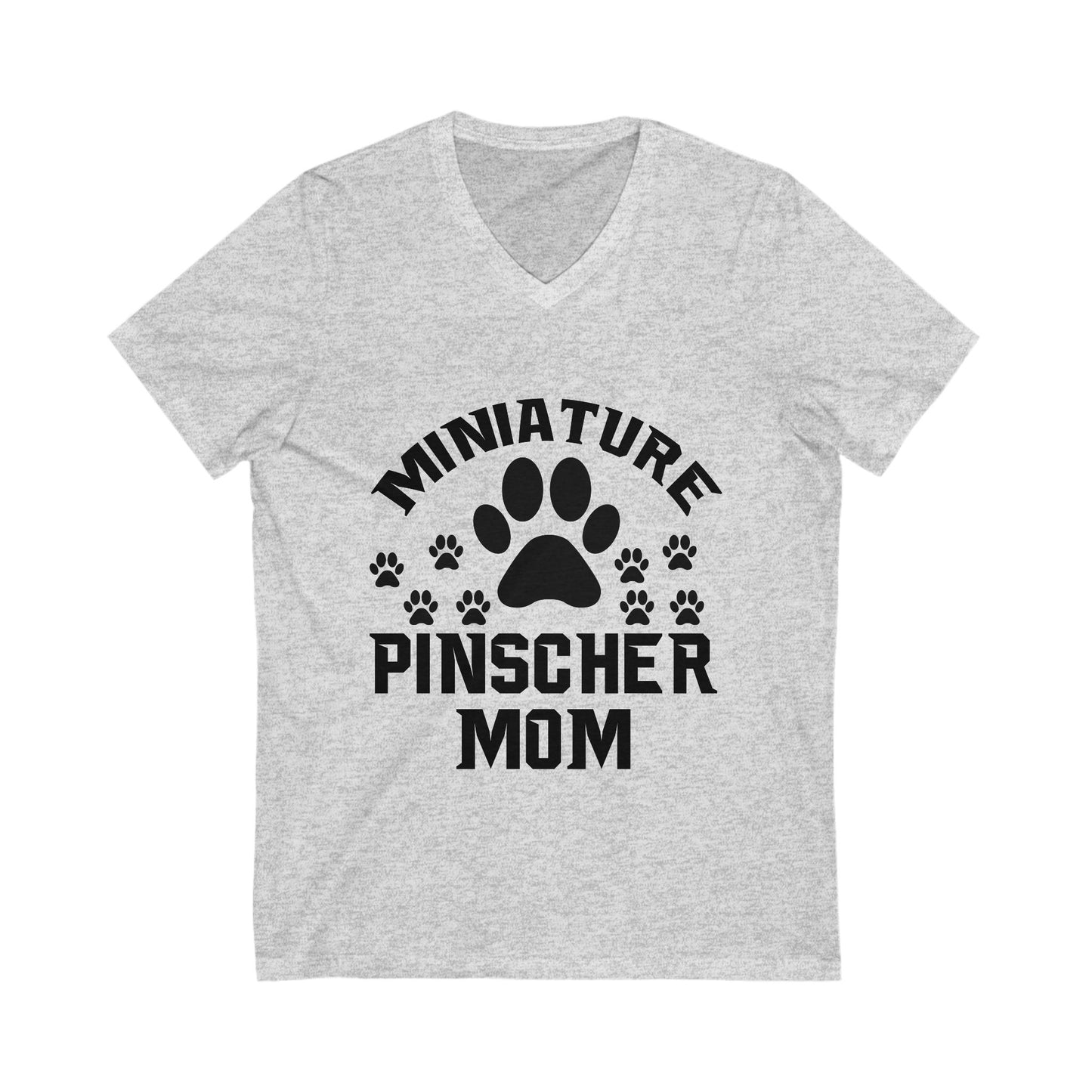 Miniature Pinscher Mom Unisex Short Sleeve V-neck Tshirt
