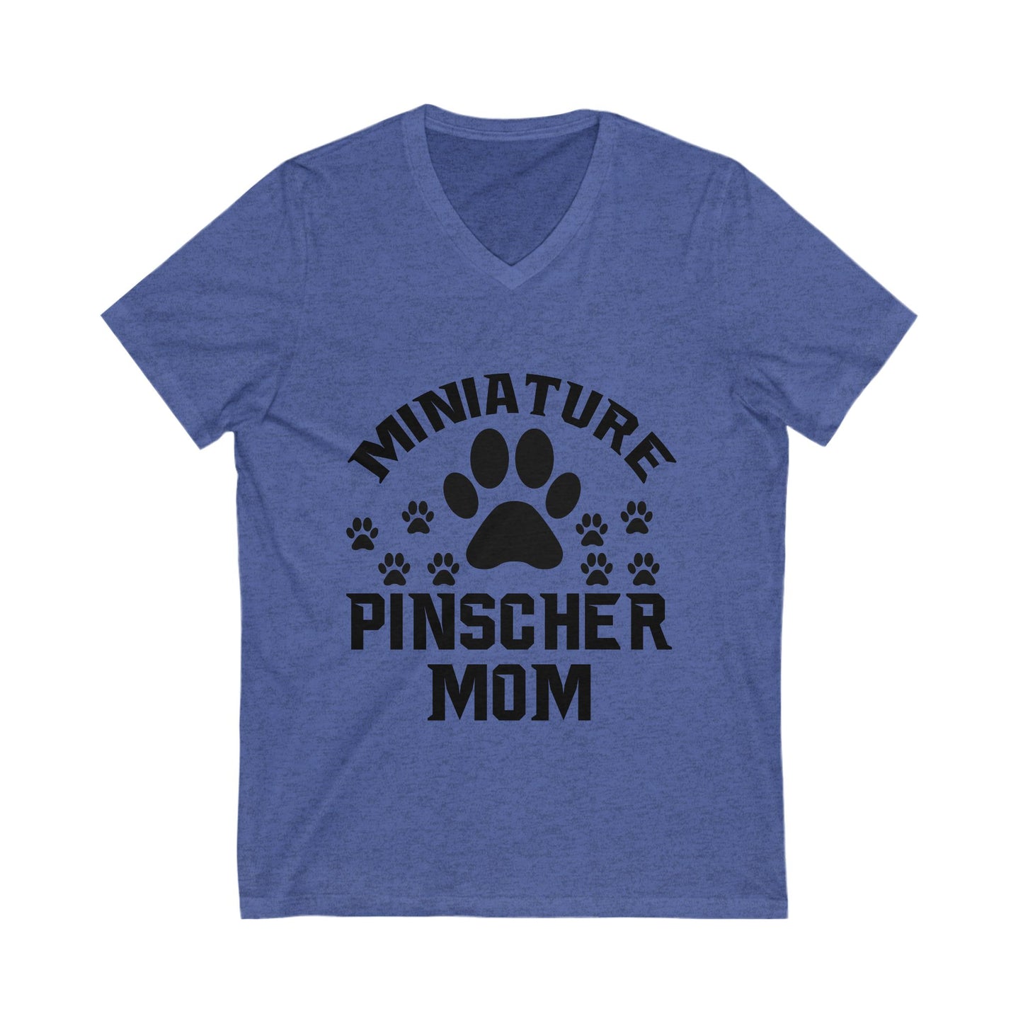 Miniature Pinscher Mom Unisex Short Sleeve V-neck Tshirt