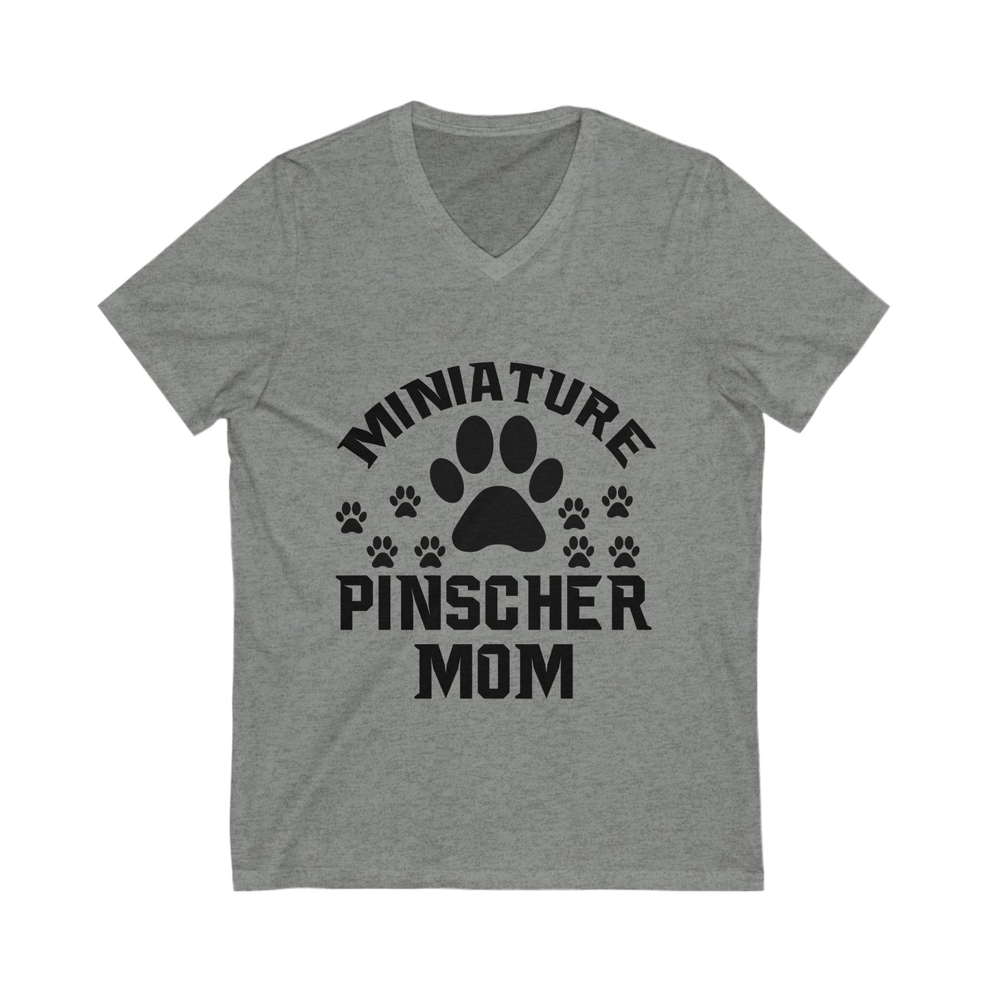 Miniature Pinscher Mom Unisex Short Sleeve V-neck Tshirt