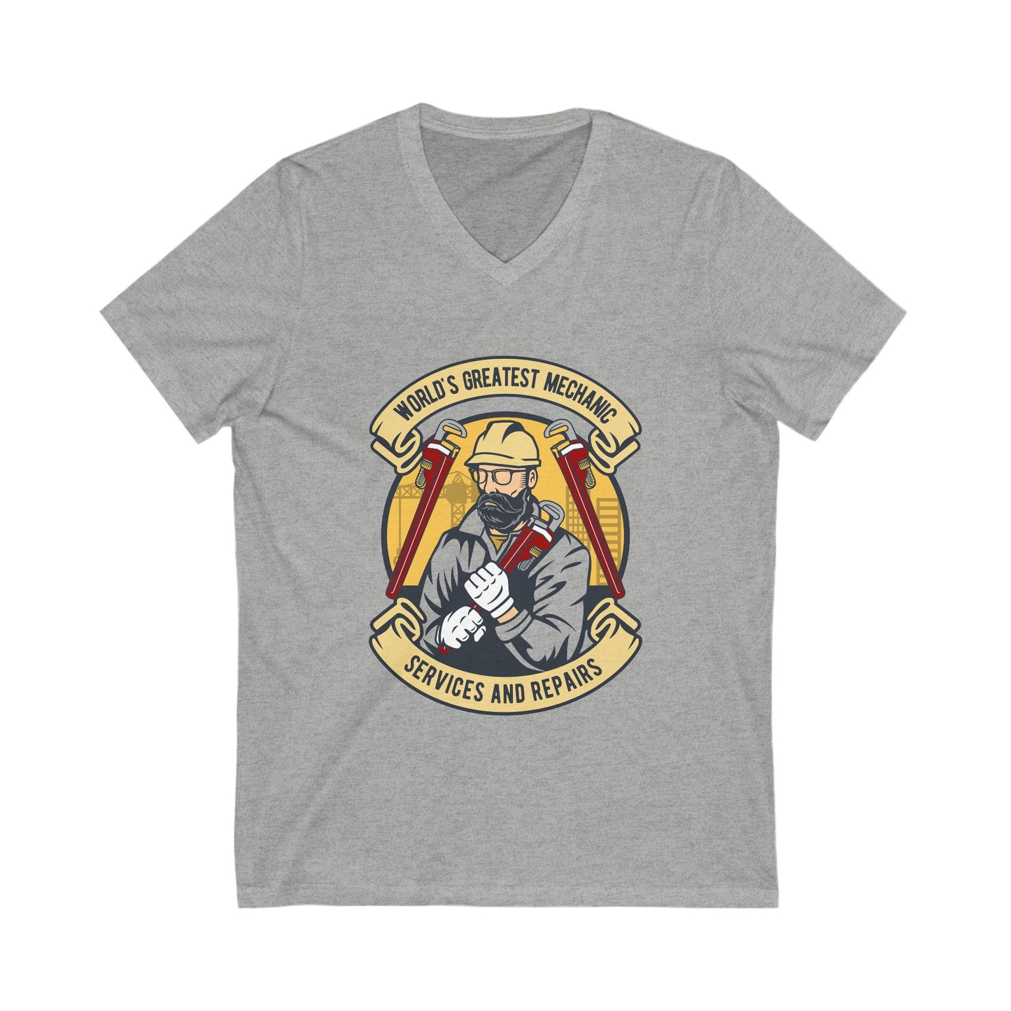 Mechanic Man Unisex Short Sleeve V-neck Tshirt