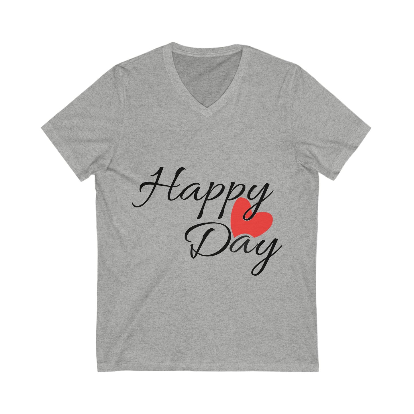 Happy Day Unisex Short Sleeve V-neck Tshirt