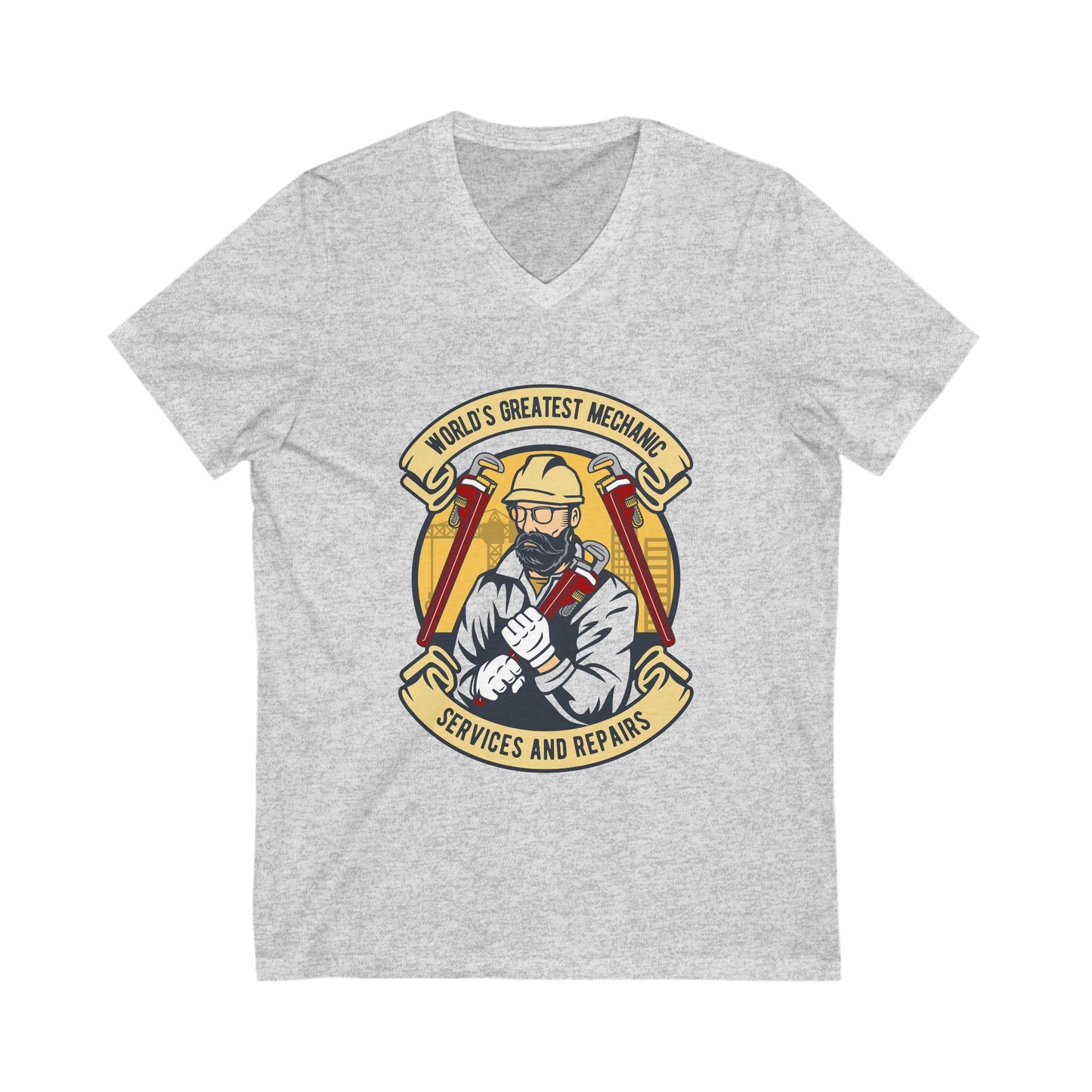 Mechanic Man Unisex Short Sleeve V-neck Tshirt