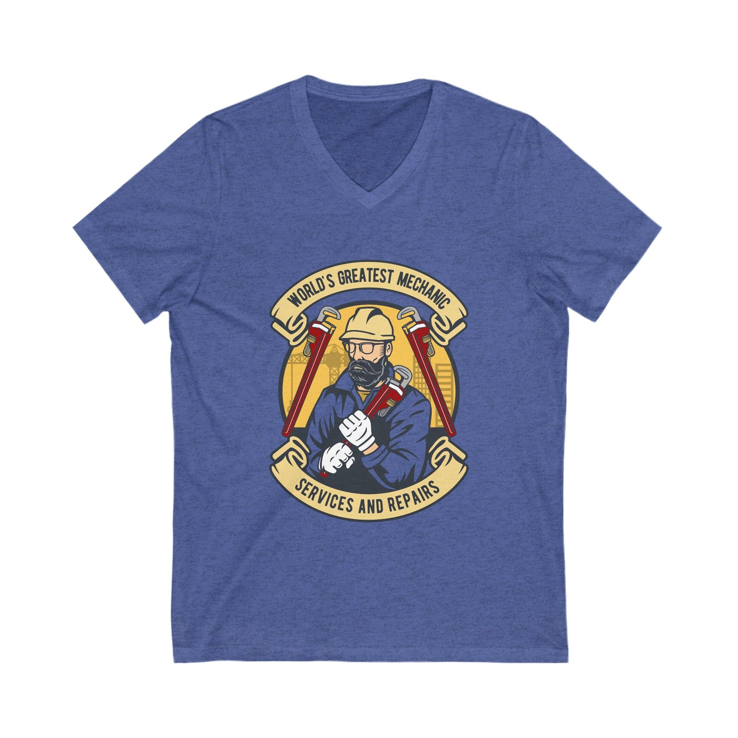 Mechanic Man Unisex Short Sleeve V-neck Tshirt