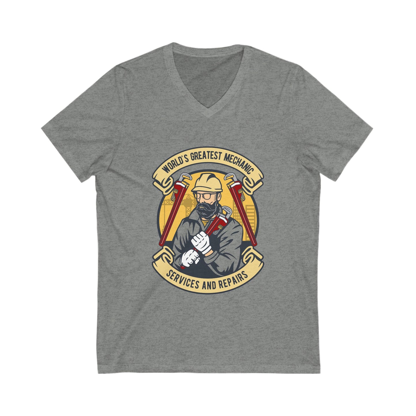 Mechanic Man Unisex Short Sleeve V-neck Tshirt
