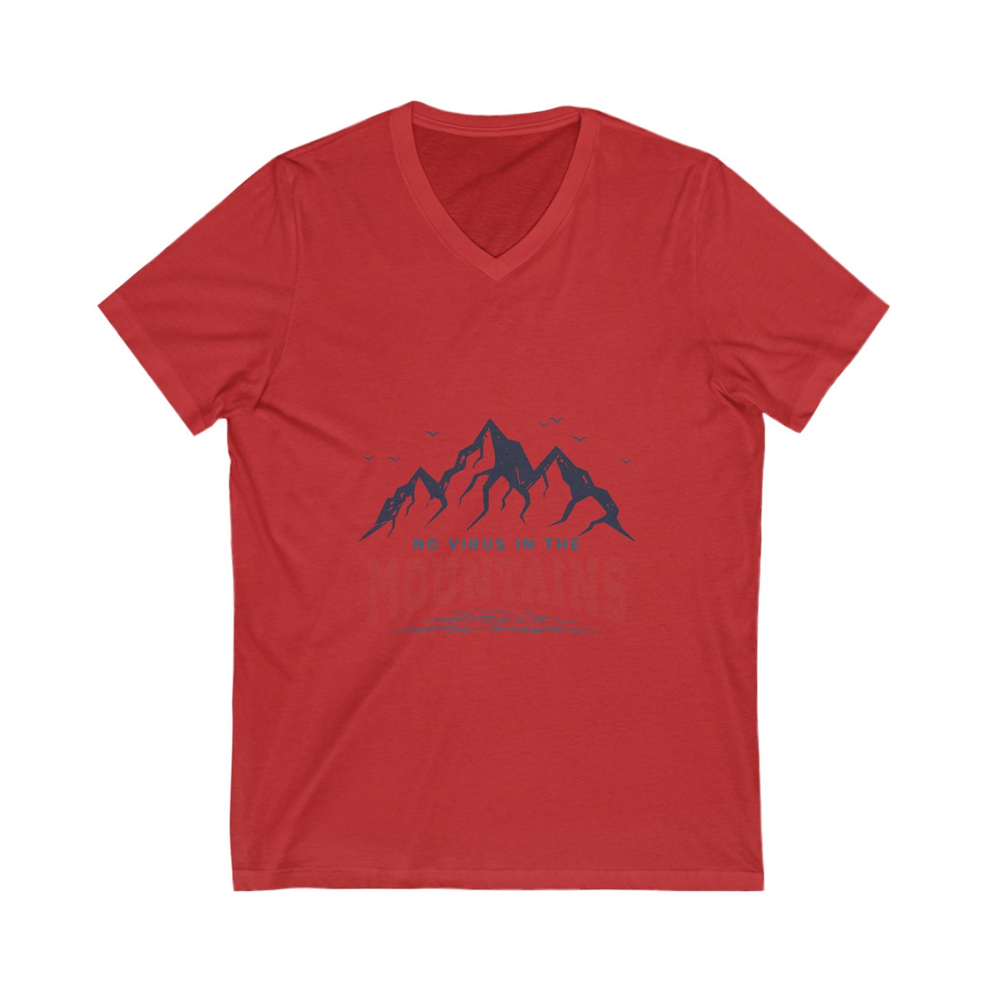 Mountains Vibe Unisex V-Neck Tee - "No Virus in the Mountains"