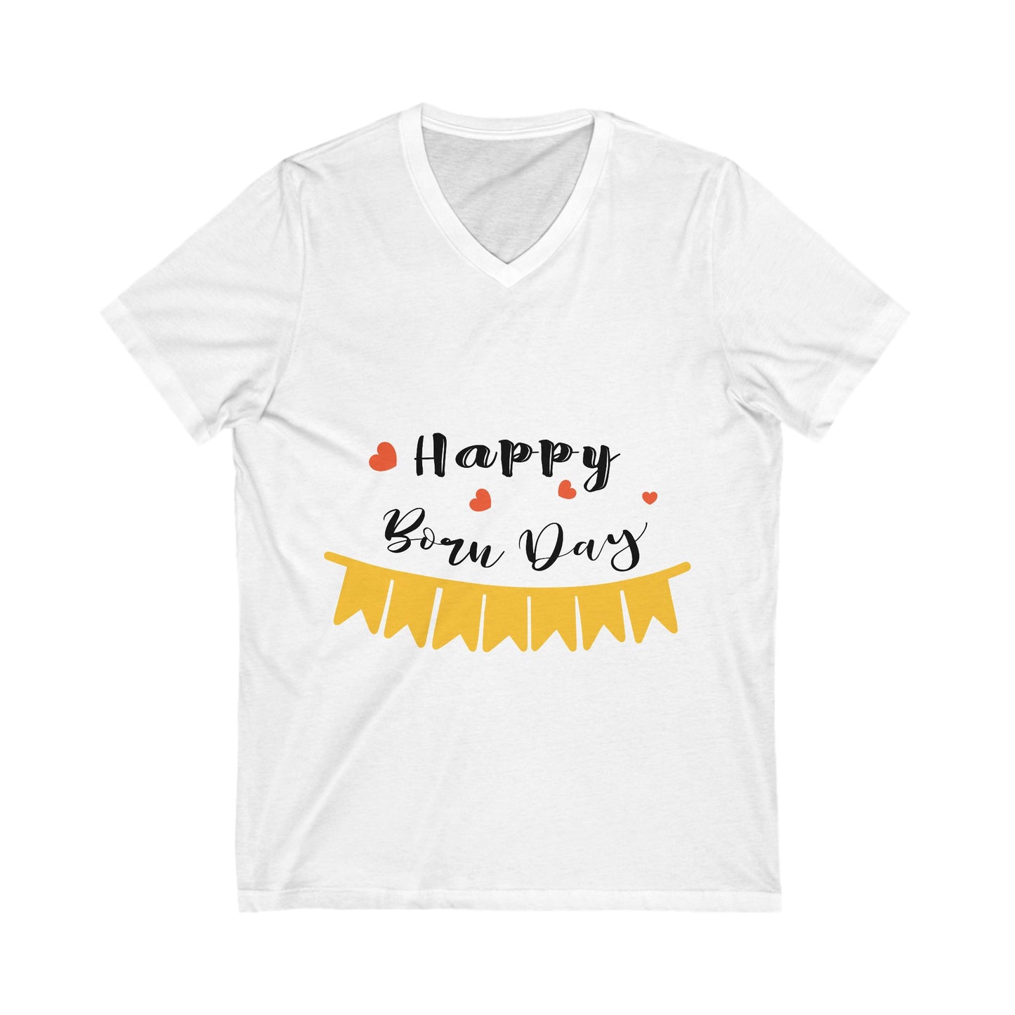 Happybornday Unisex Short Sleeve V-neck Tshirt