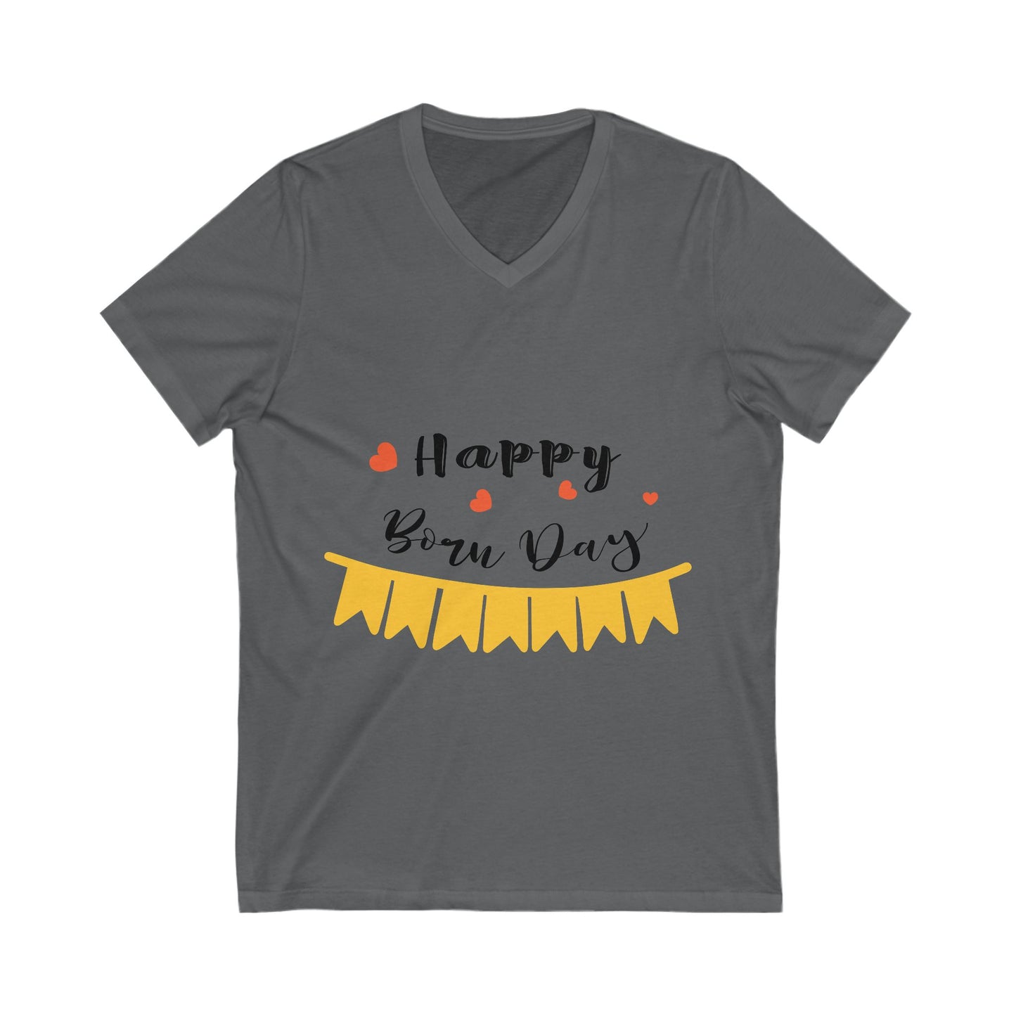 Happybornday Unisex Short Sleeve V-neck Tshirt