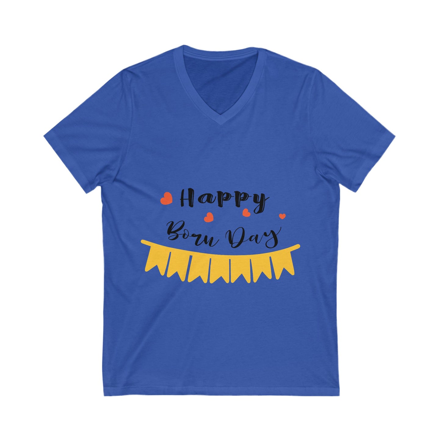 Happybornday Unisex Short Sleeve V-neck Tshirt