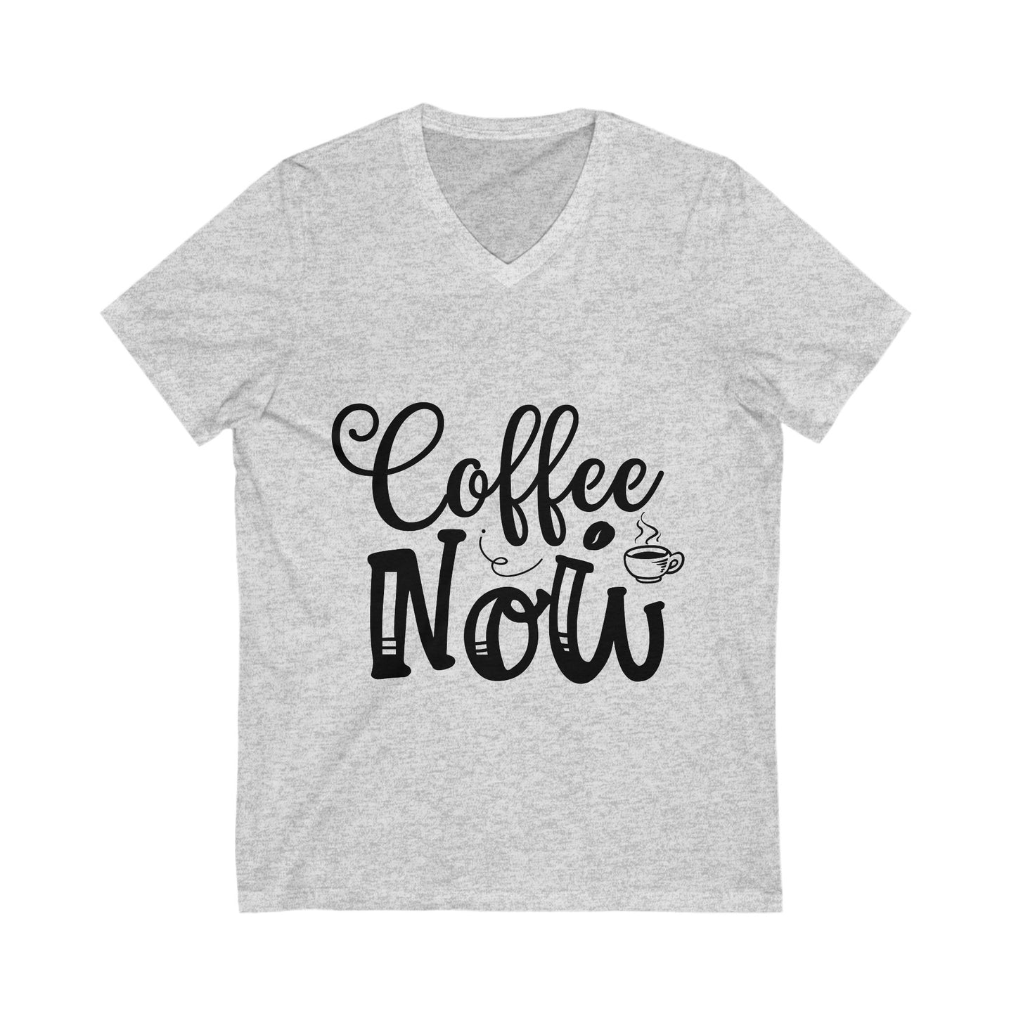 Coffee Now Unisex Short Sleeve V-neck Tshirt